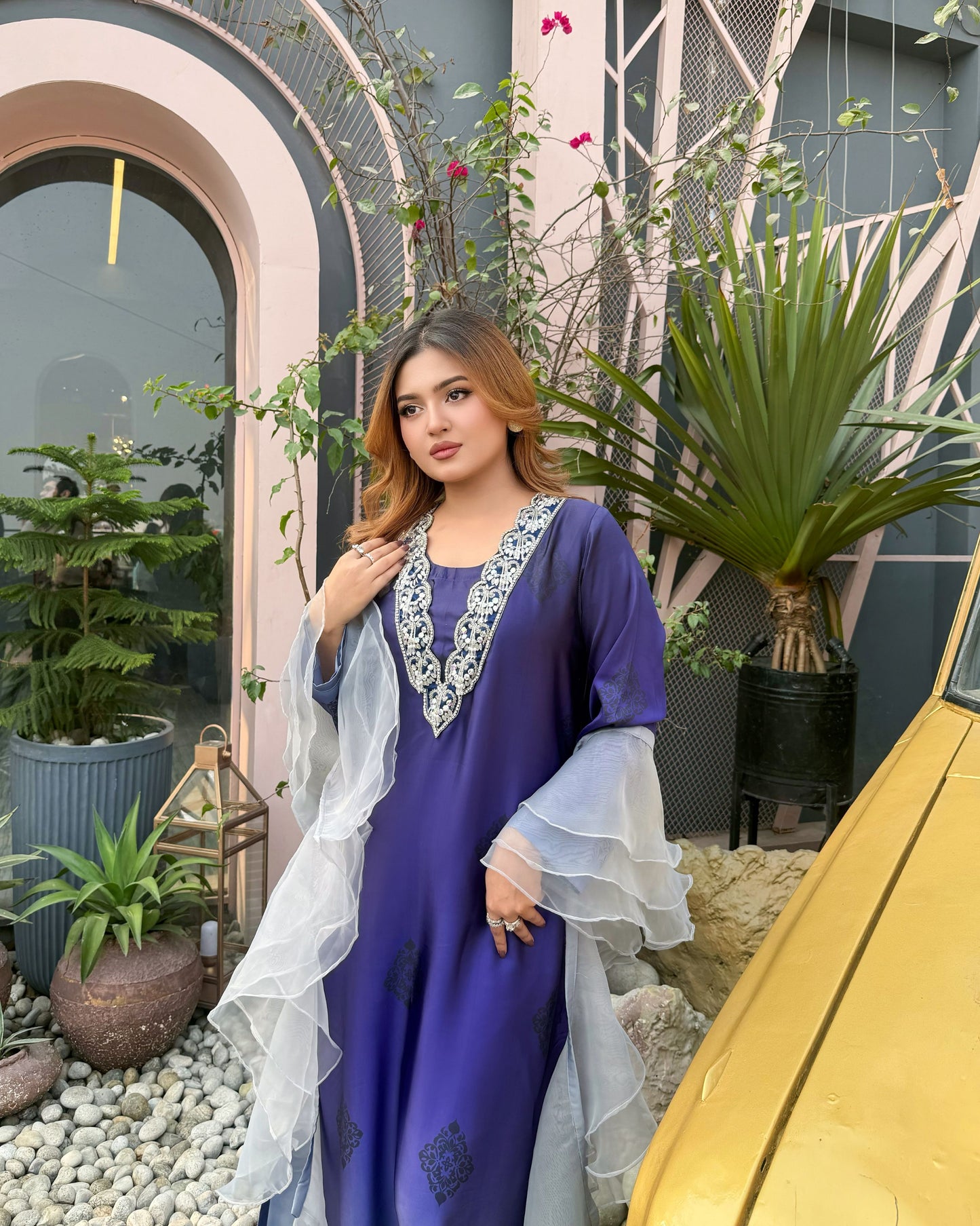 Royal Indigo Karchupi Kameez