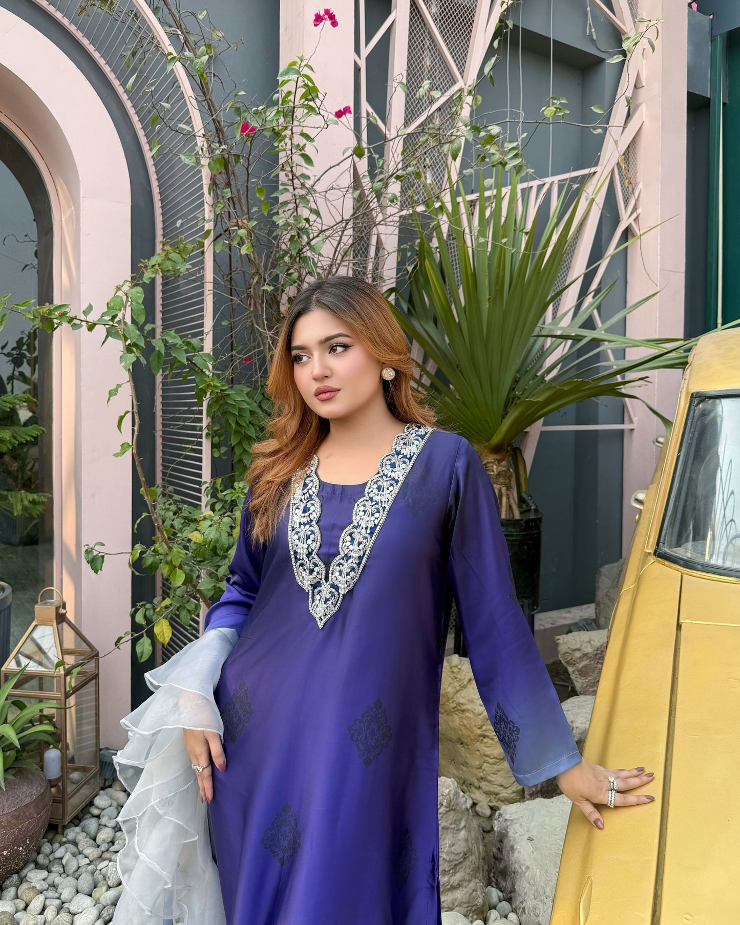 Royal Indigo Karchupi Kameez