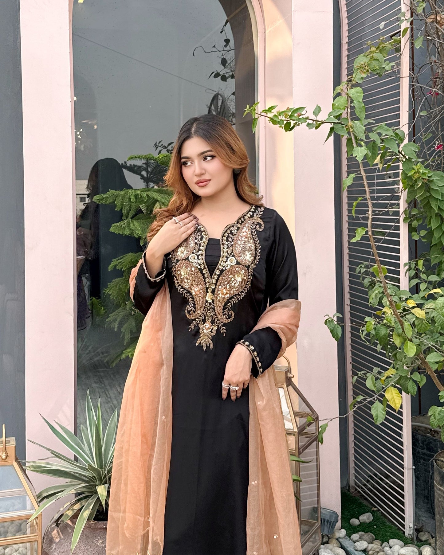 Midnight Elegance Karchupi Kameez