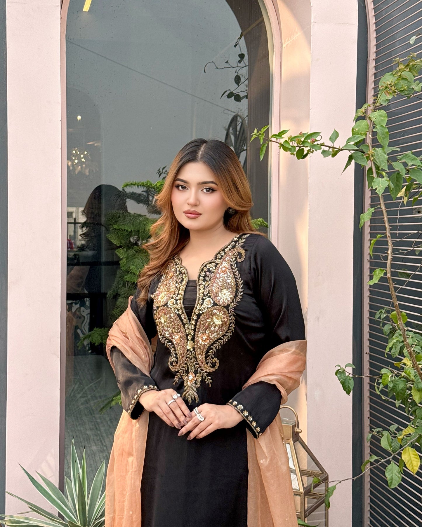 Midnight Elegance Karchupi Kameez