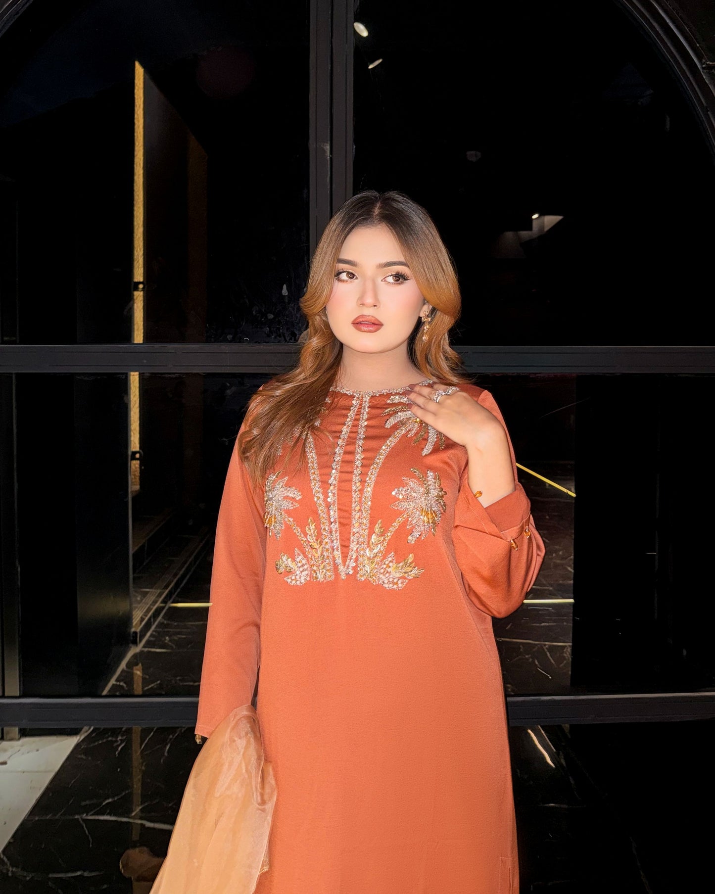 Amber Bloom Karchupi Kameez
