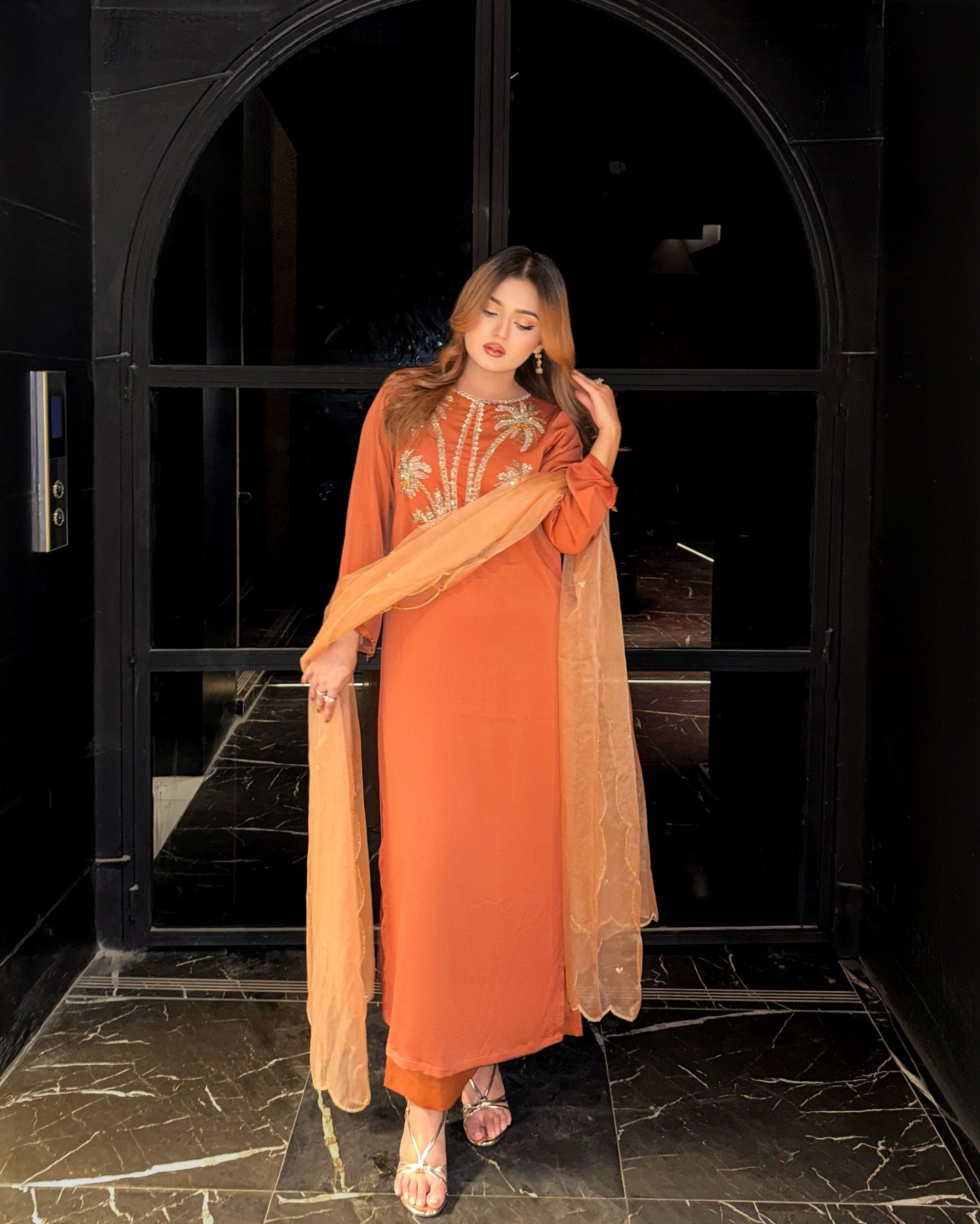 Amber Bloom Karchupi Kameez