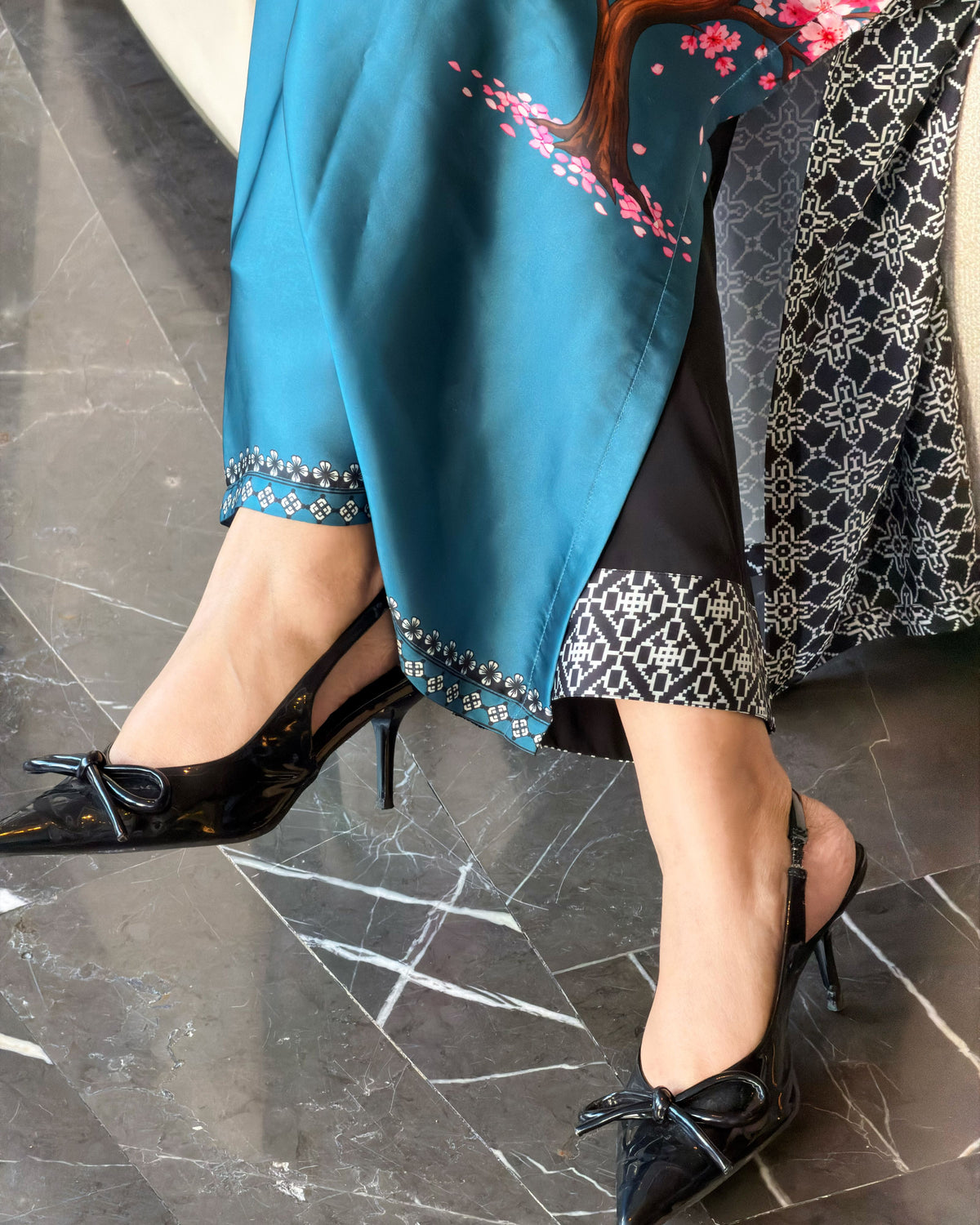 Azure Blossom Long Kameez