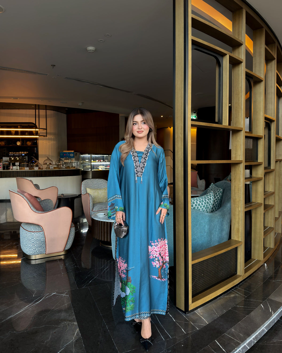 Azure Blossom Long Kameez