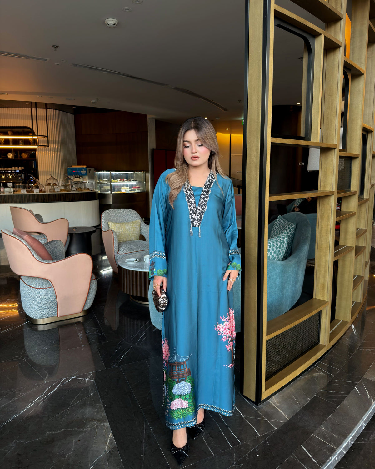 Azure Blossom Long Kameez