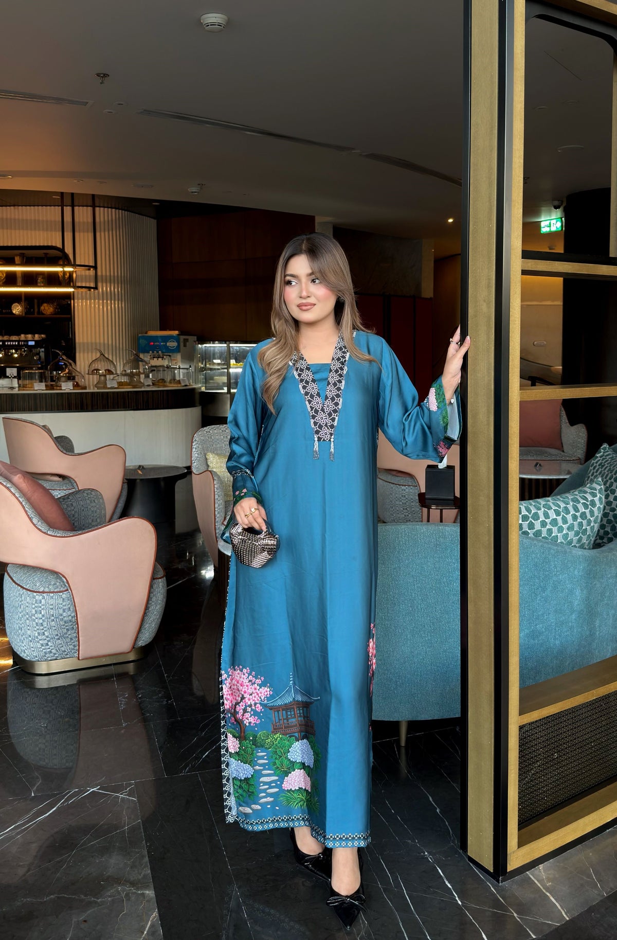 Azure Blossom Long Kameez