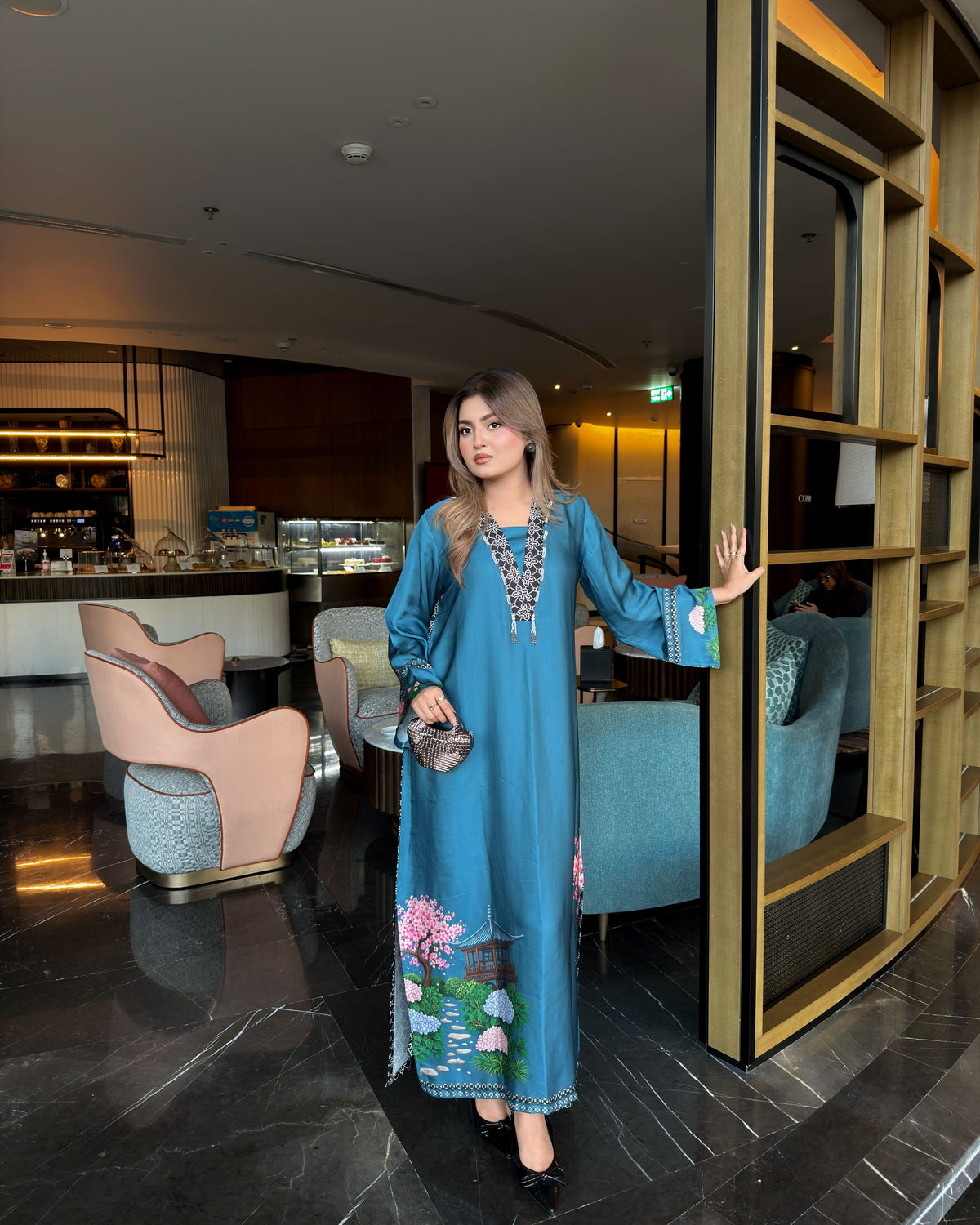 Azure Blossom Long Kameez