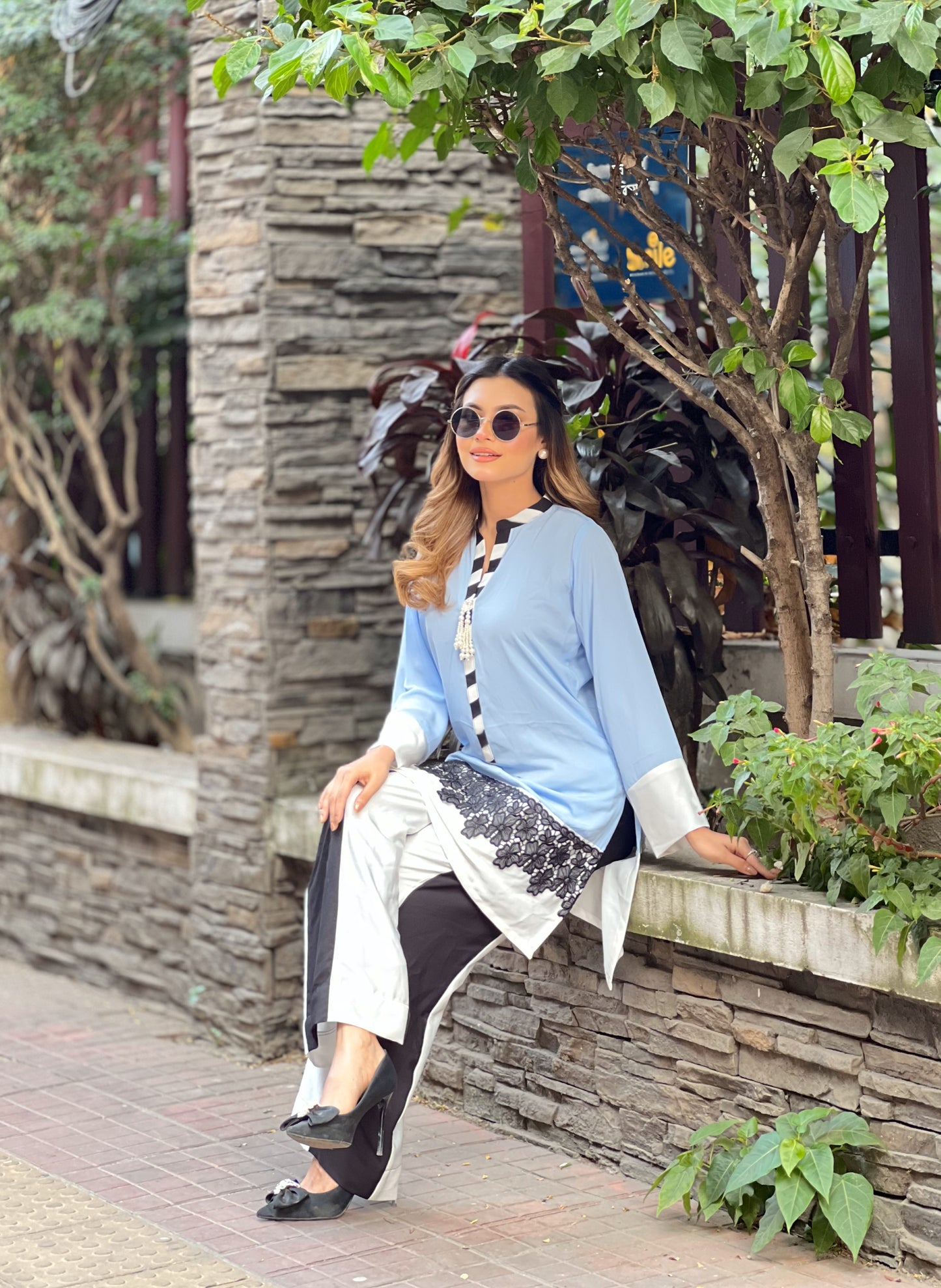 Elegant Light Blue Co-Ord  Set