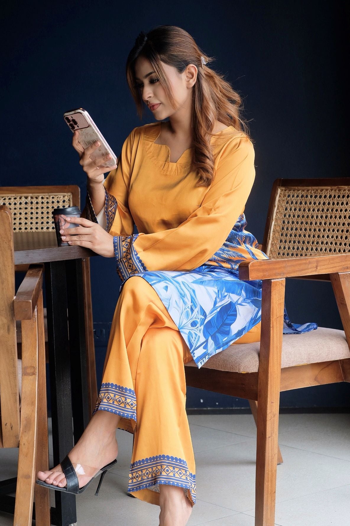 Golden Tropical  Printed Co-ord