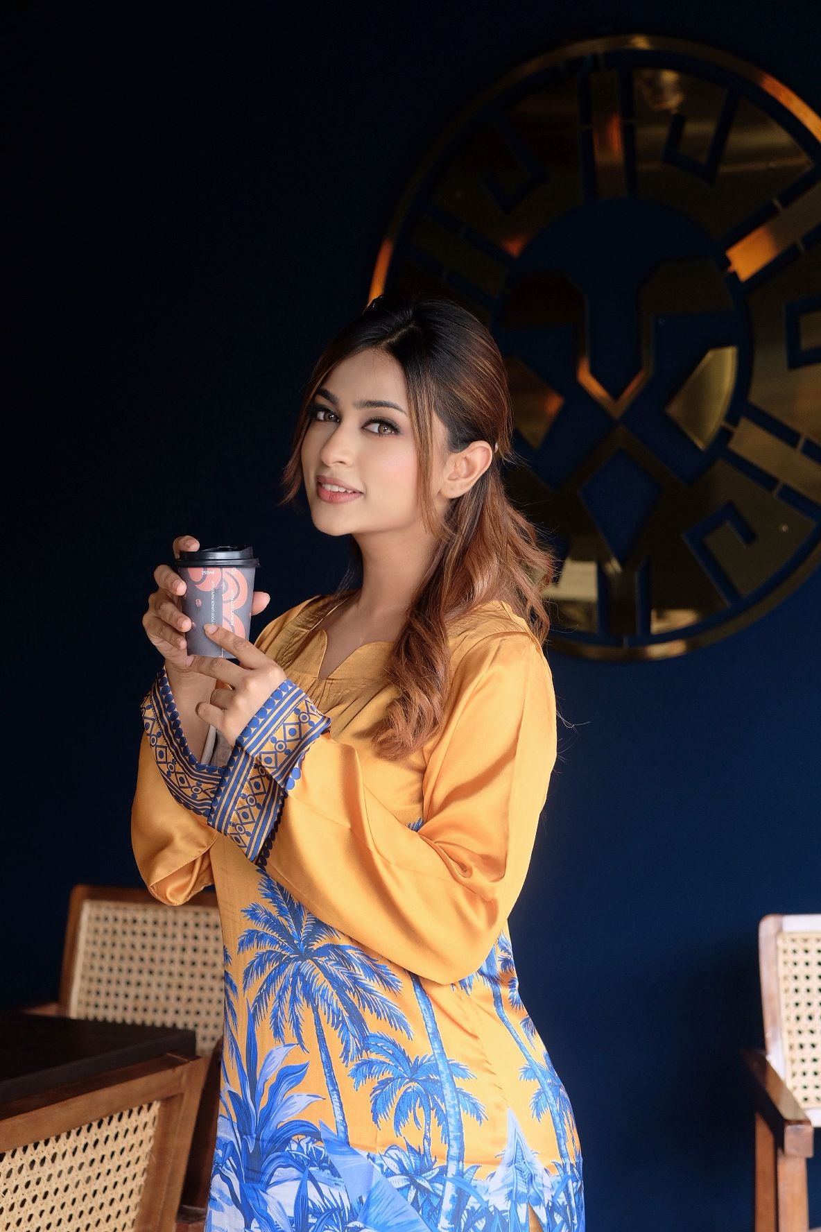 Golden Tropical  Printed Co-ord