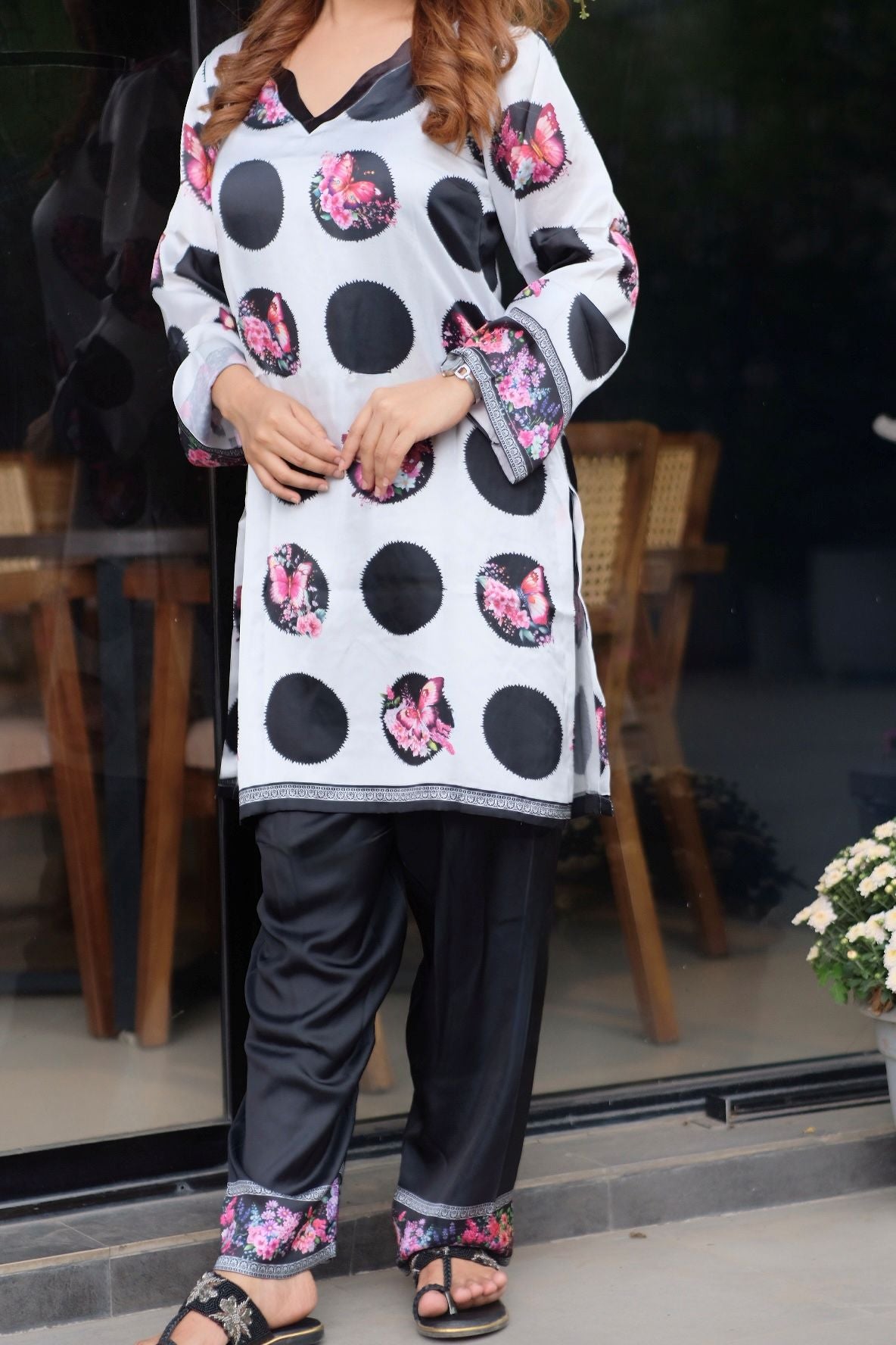 Bold Polka Dot Floral Printed Co-ord