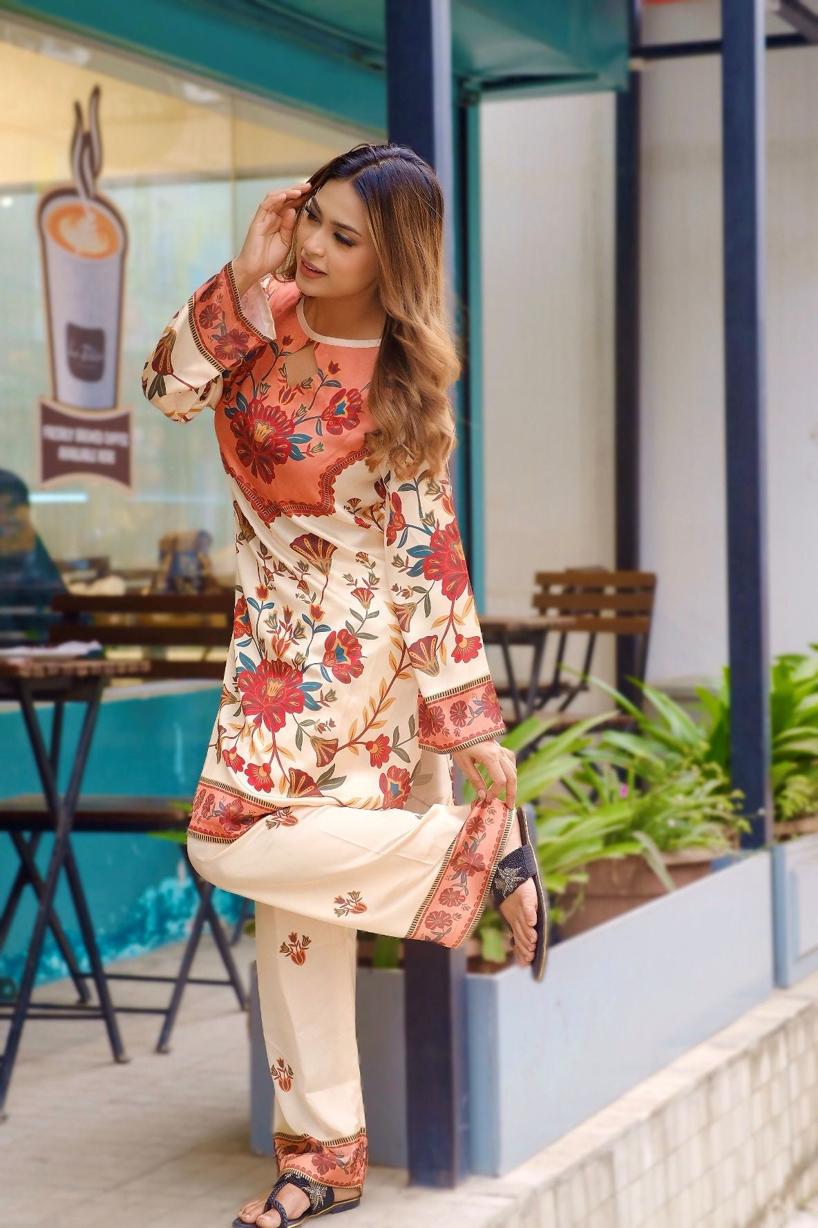 Peach Blossom Heritage Printed Co-ord