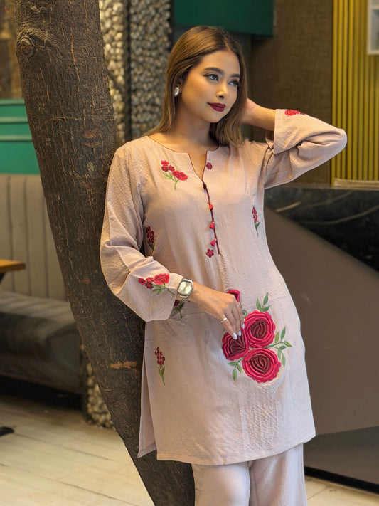 Blush Rose Appliqué Co-ord Set
