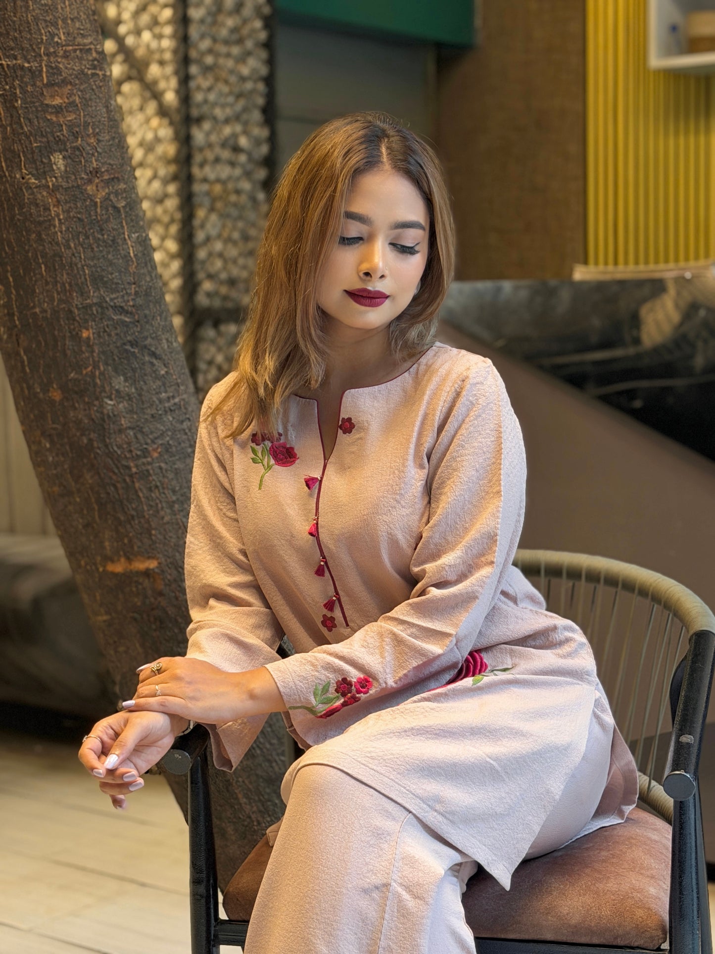 Blush Rose Appliqué Co-ord Set