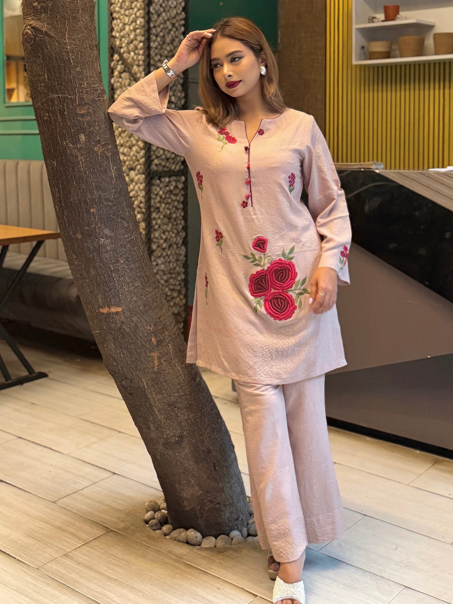 Blush Rose Appliqué Co-ord Set
