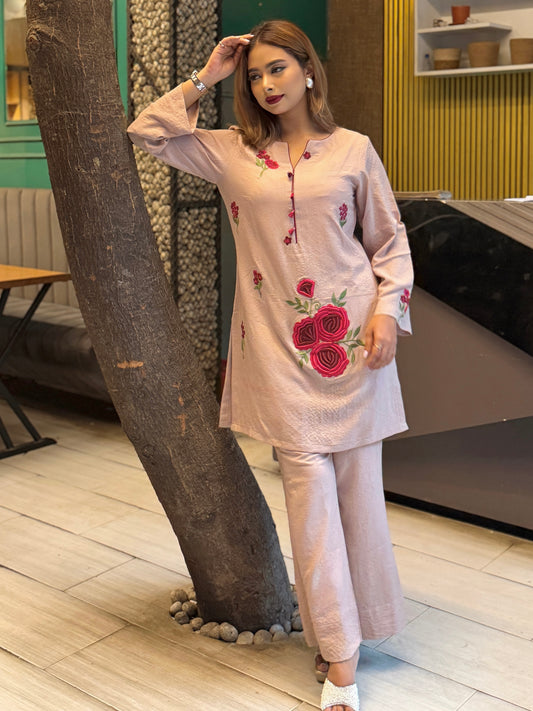 Blush Rose Appliqué Co-ord Set