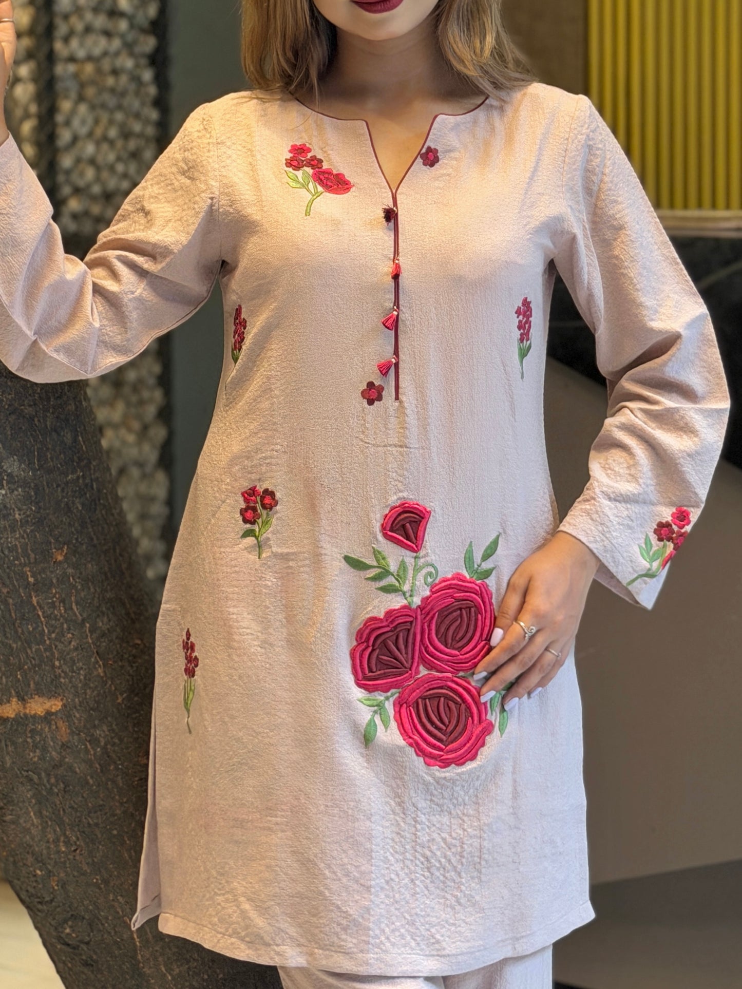 Blush Rose Appliqué Co-ord Set