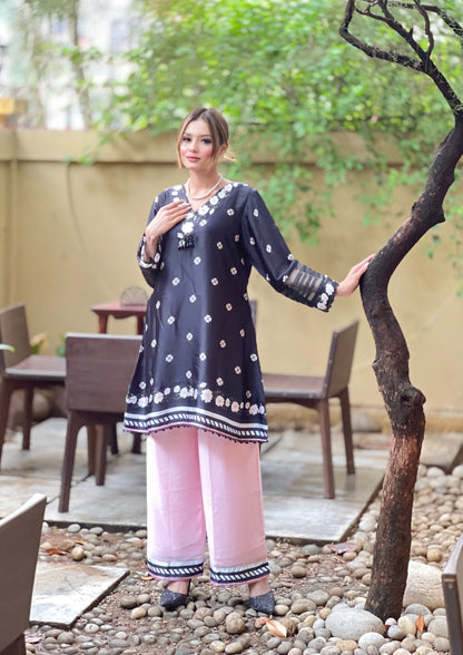 Midnight Blossom Black & Pink Co-Ord