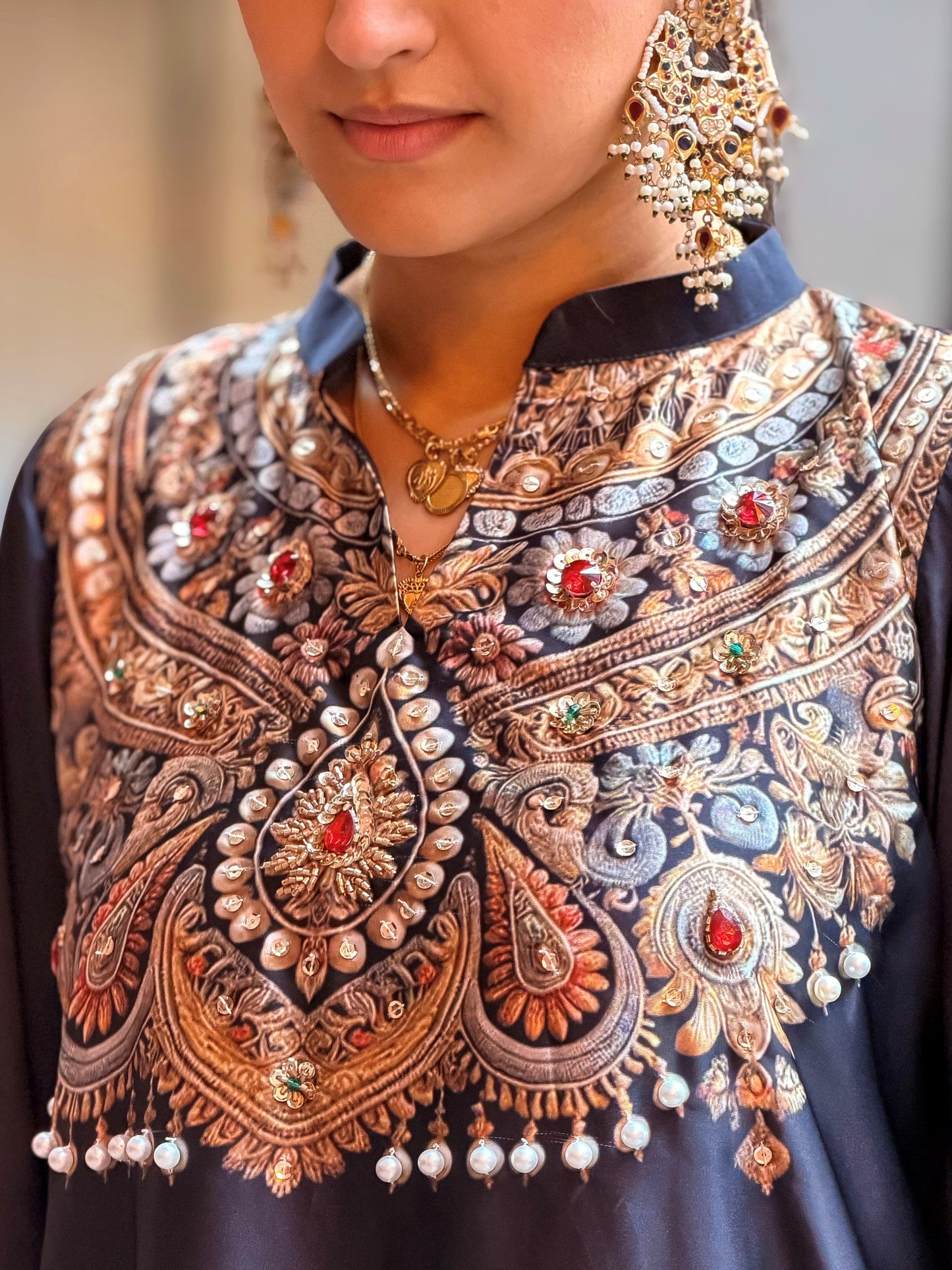 Midnight Majesty Kameez And Pant Set