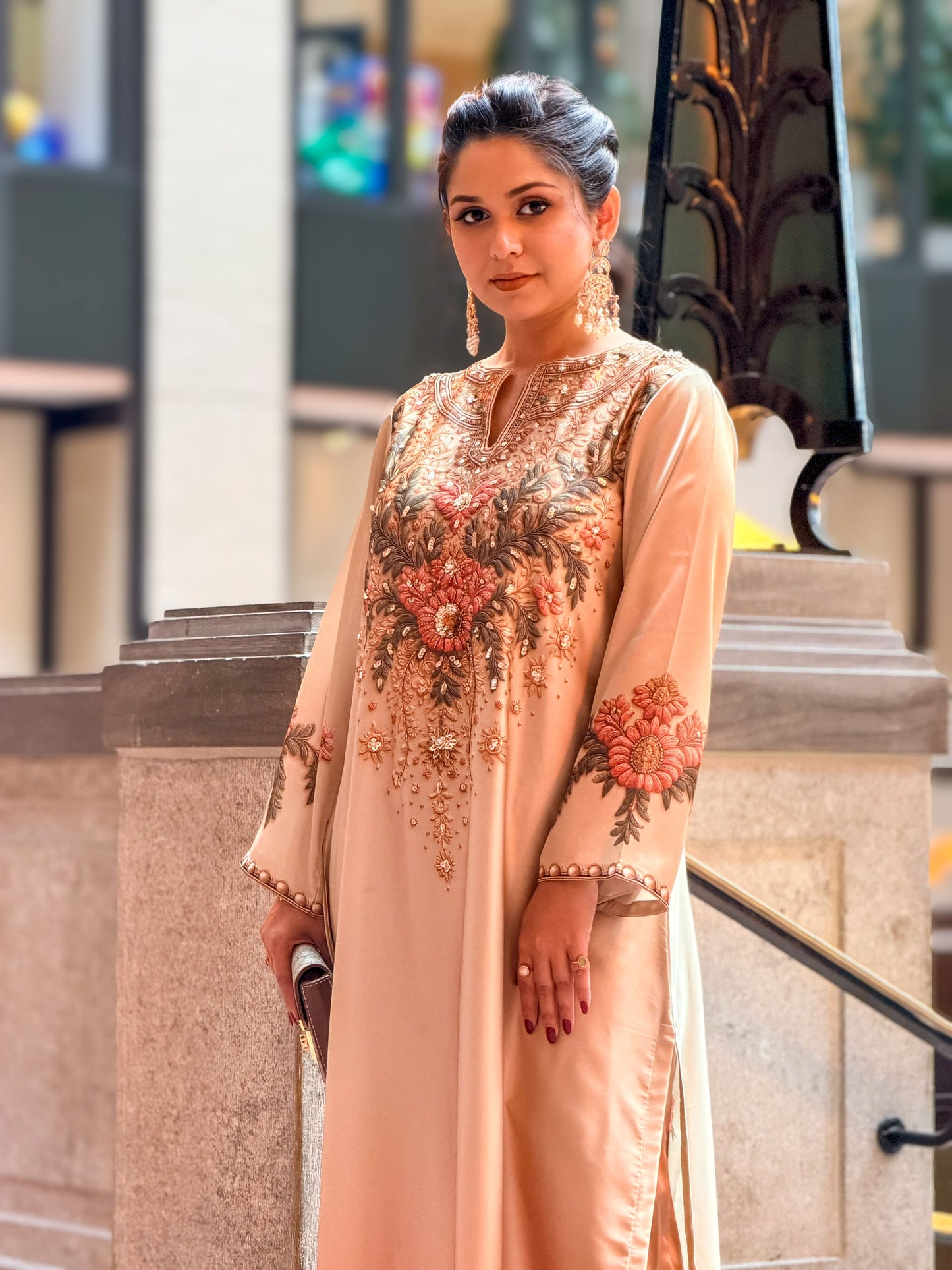 Golden Blossom Elegance Kameez And Pant Set