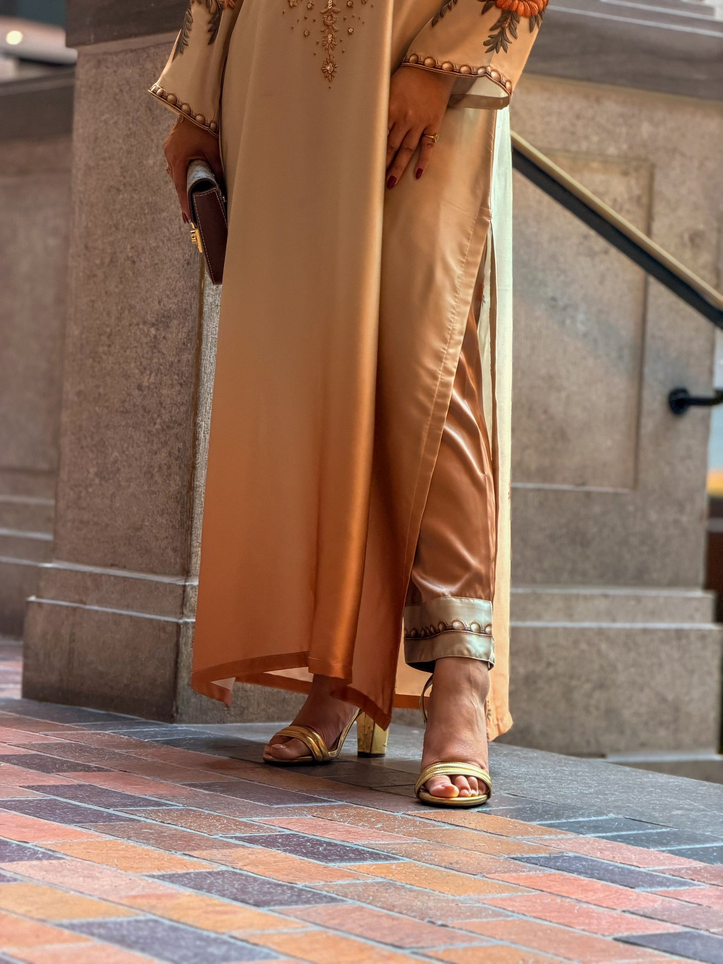 Golden Blossom Elegance Kameez And Pant Set