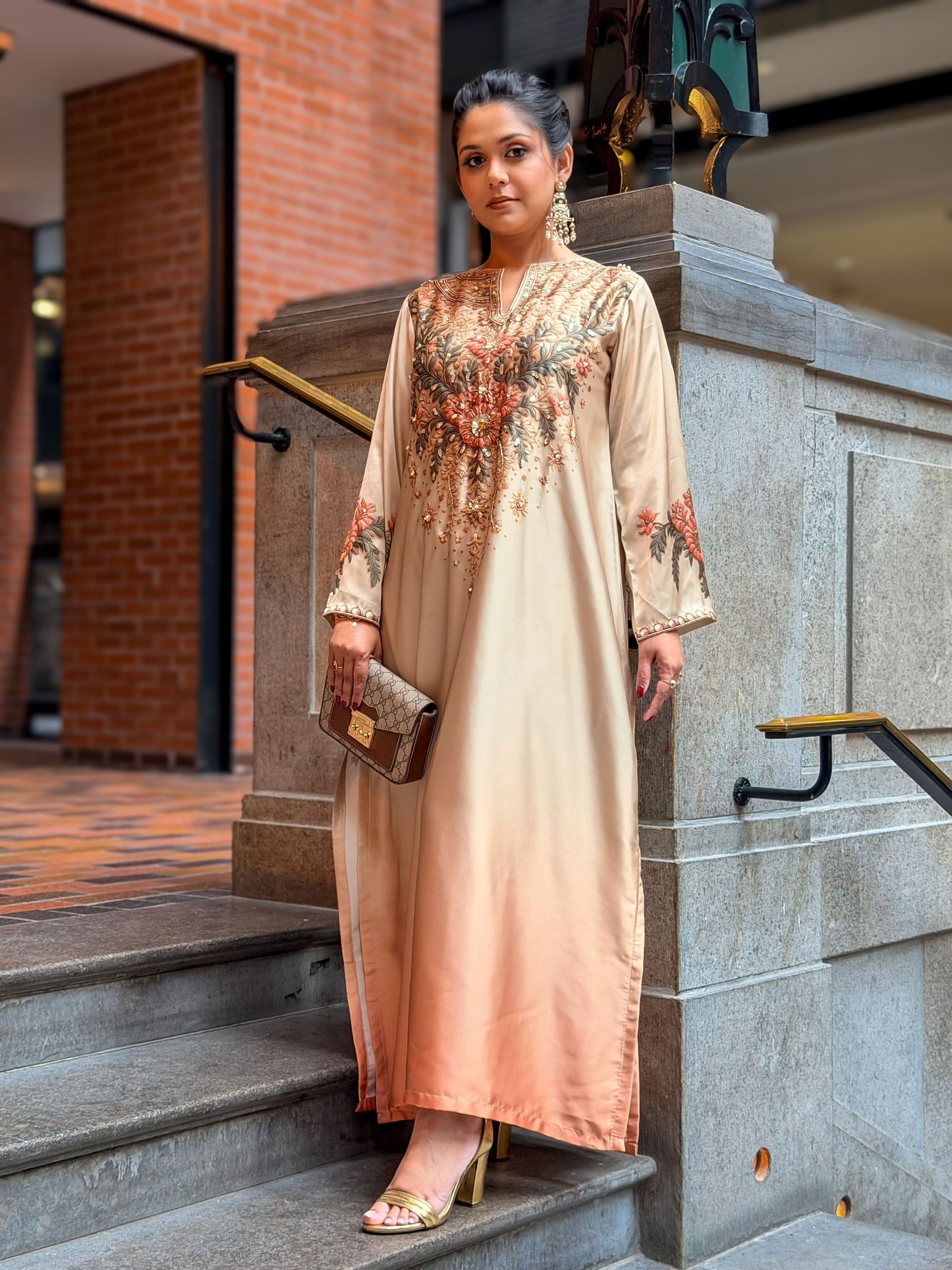 Golden Blossom Elegance Kameez And Pant Set