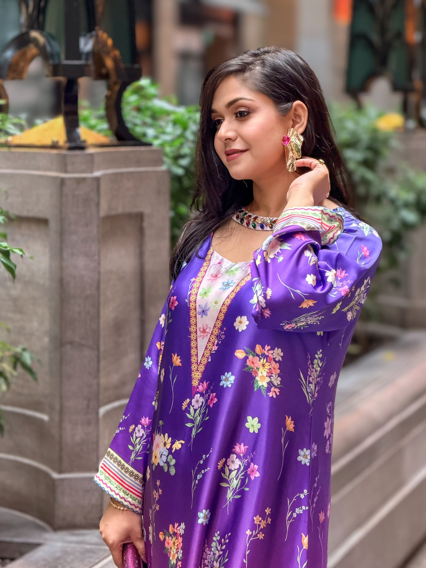 Royal Orchid Elegance Kameez And Pant Set