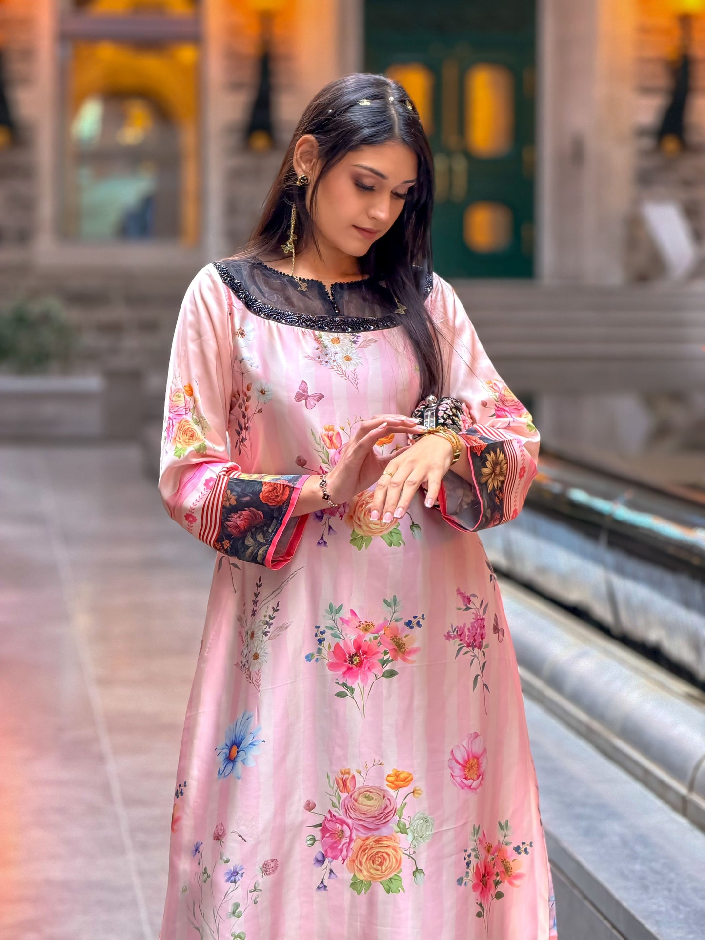 Blush Garden Grace Kameez And Pant Set