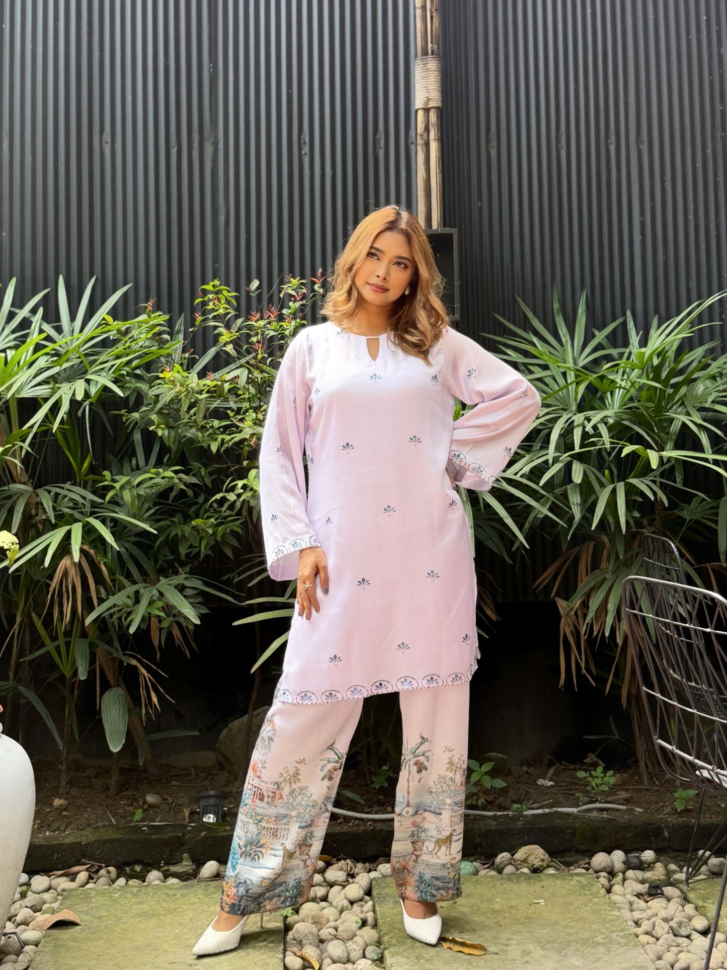 Lilac Booti Print Mural Co-ord