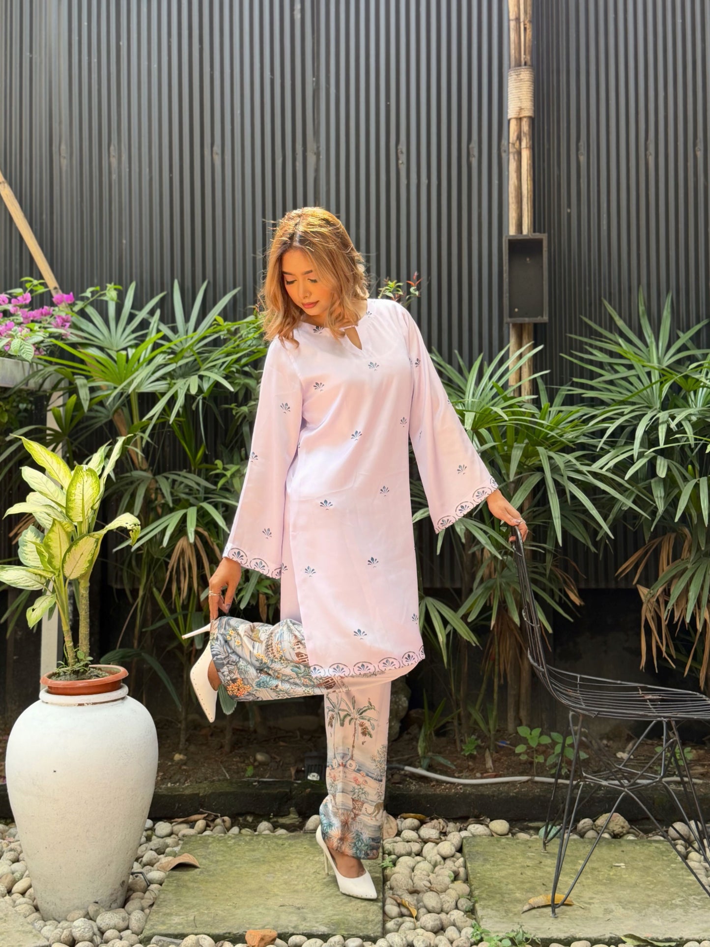 Lilac Booti Print Mural Co-ord