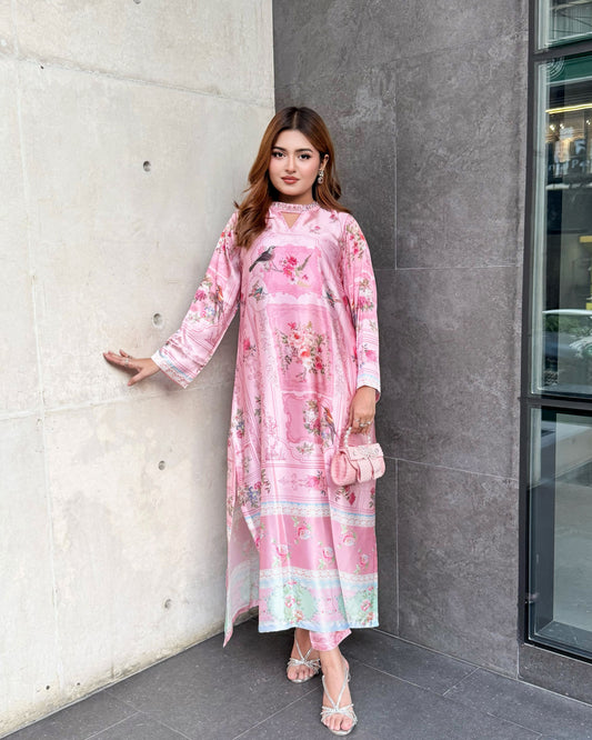 Botanical Grace Printed Long Kameez