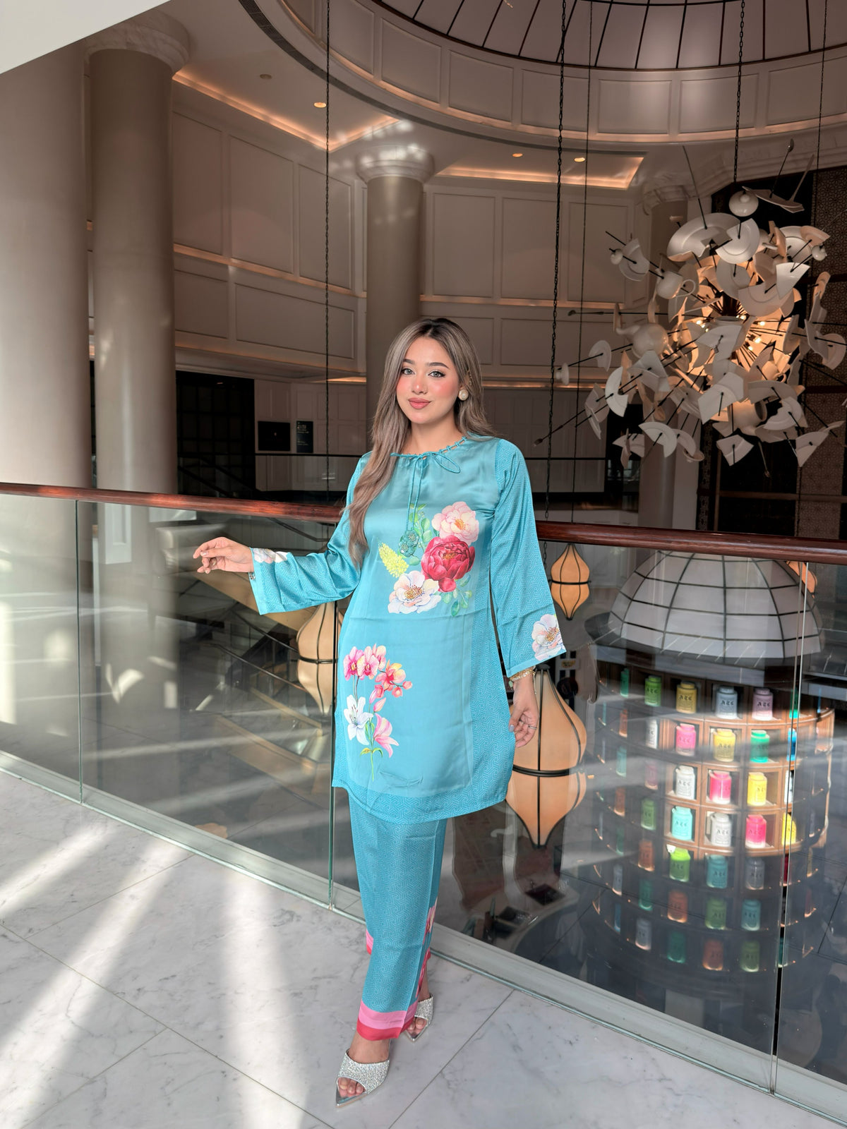 Aqua Floral Co-ord