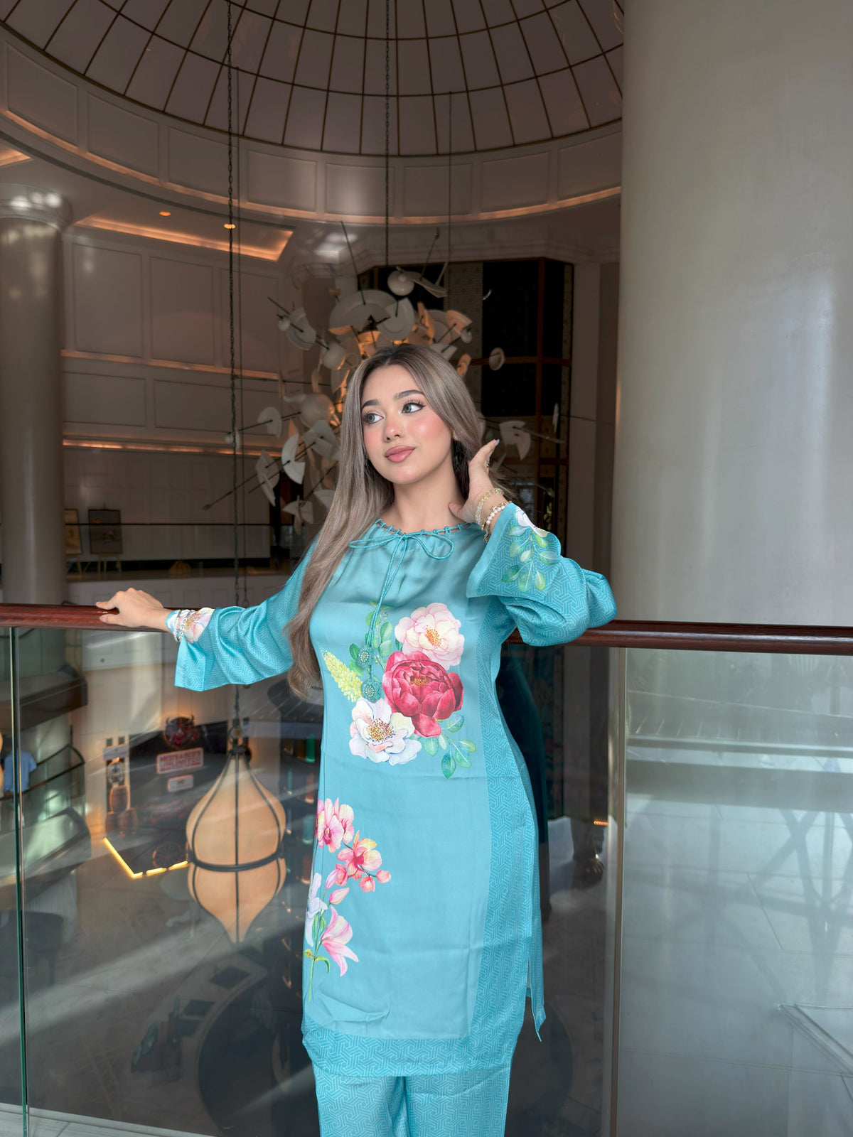 Aqua Floral Co-ord