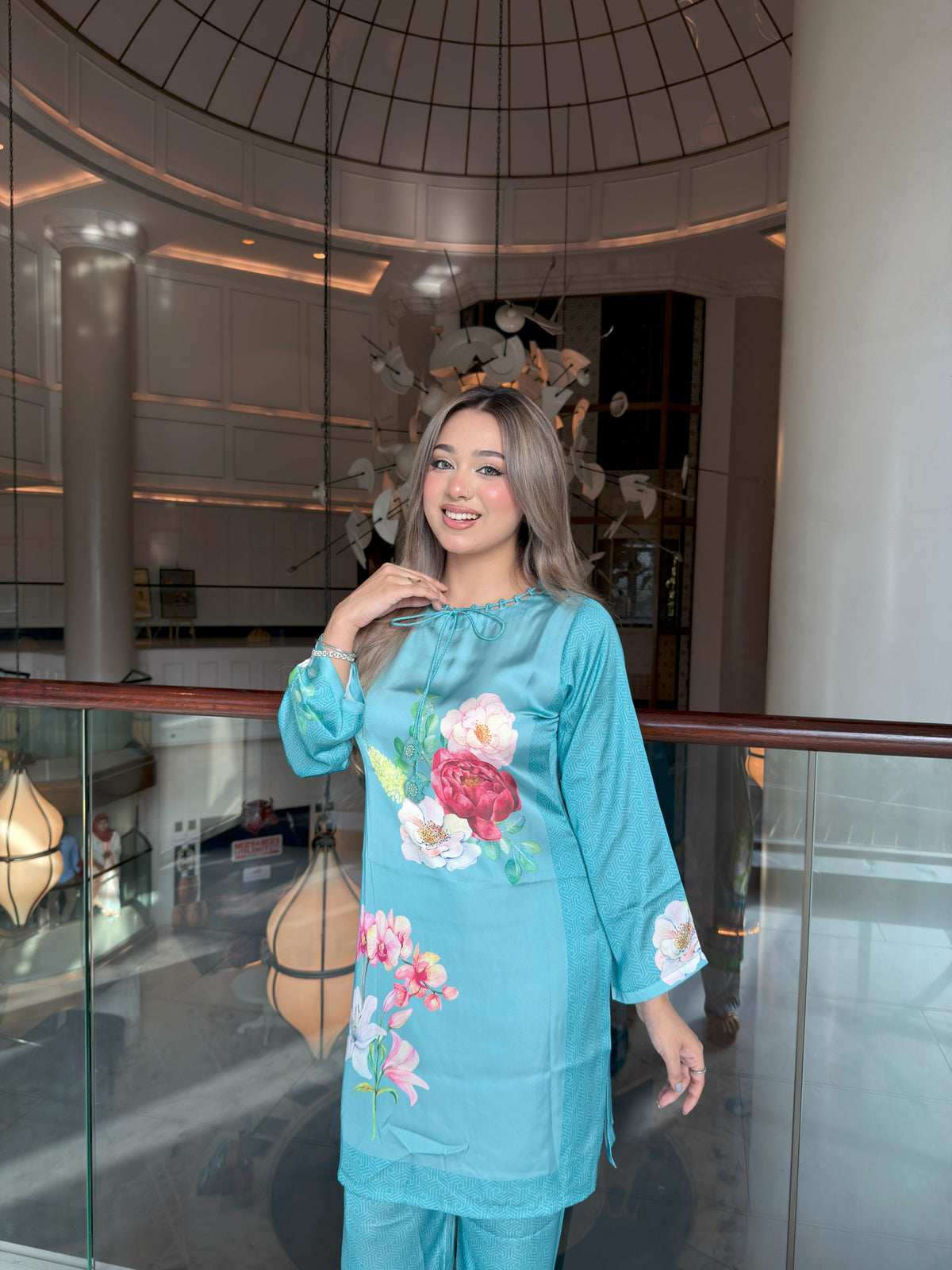 Aqua Floral Co-ord
