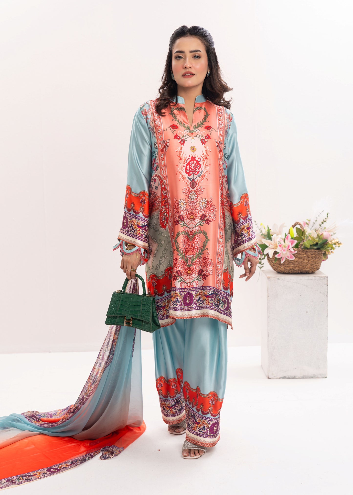 Coral Sky Elegance Three-Piece Set