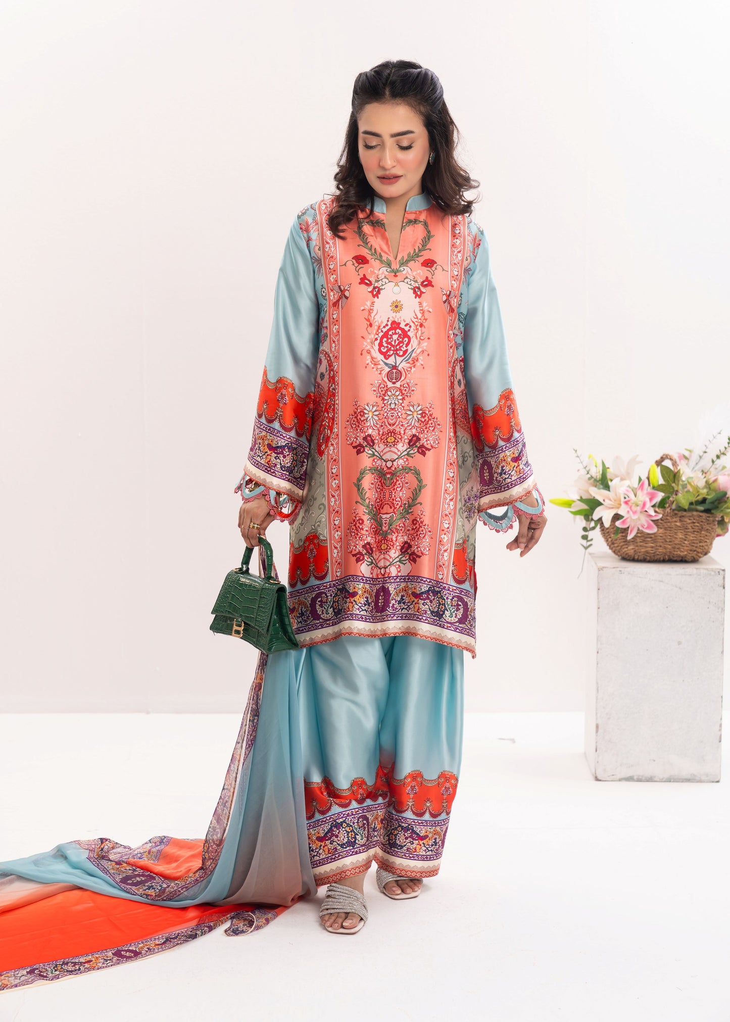 Coral Sky Elegance Three-Piece Set