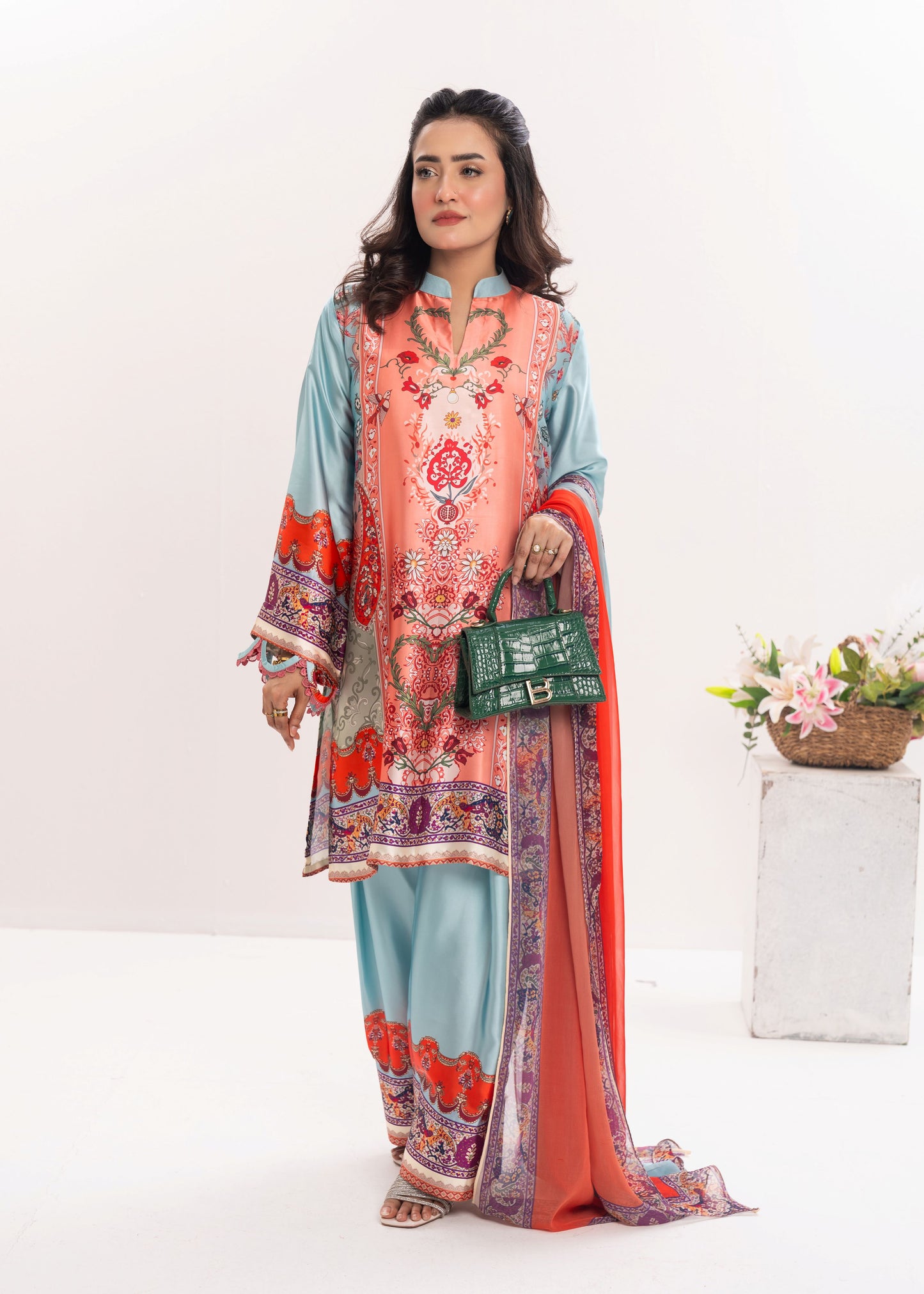 Coral Sky Elegance Three-Piece Set