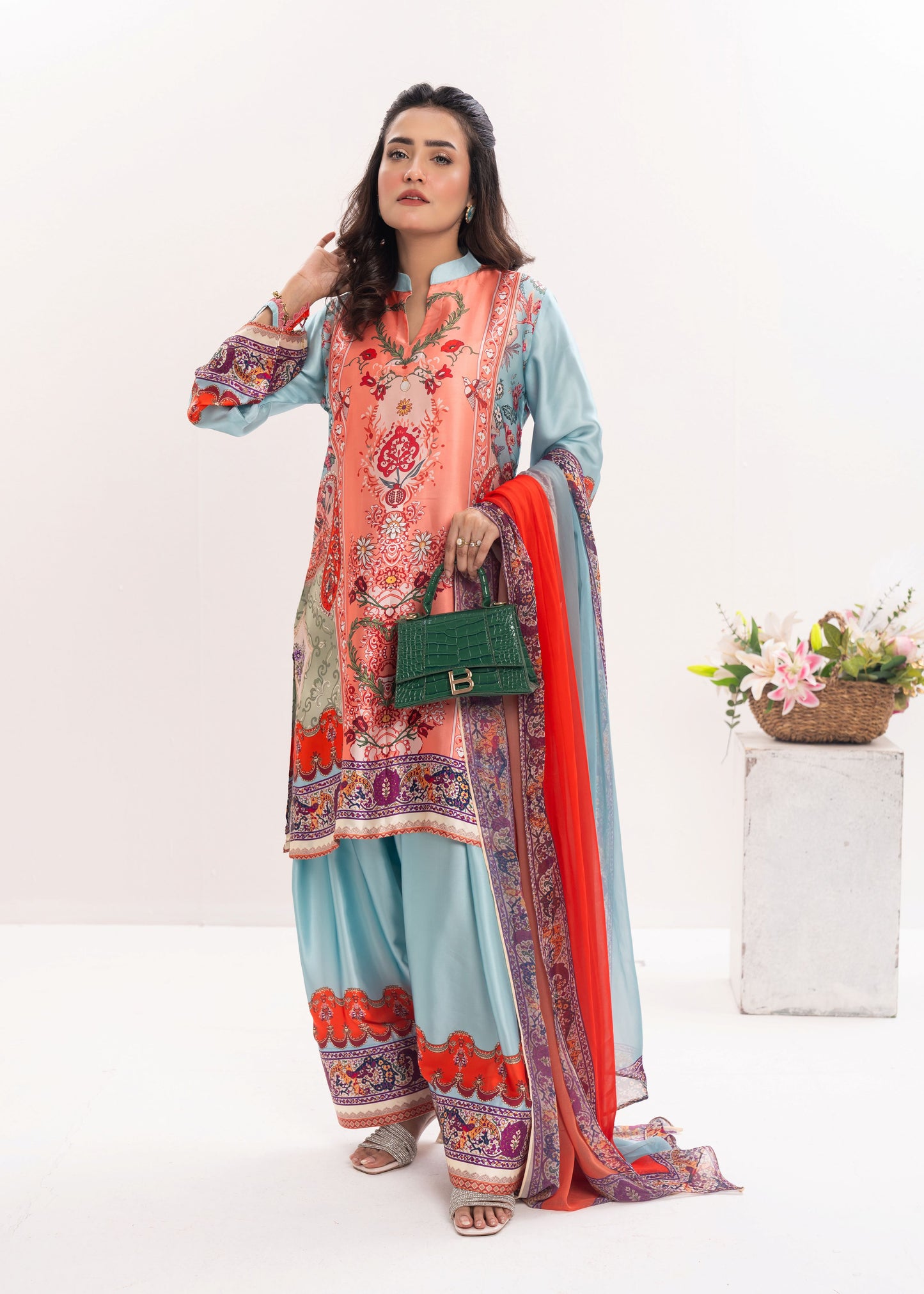 Coral Sky Elegance Three-Piece Set