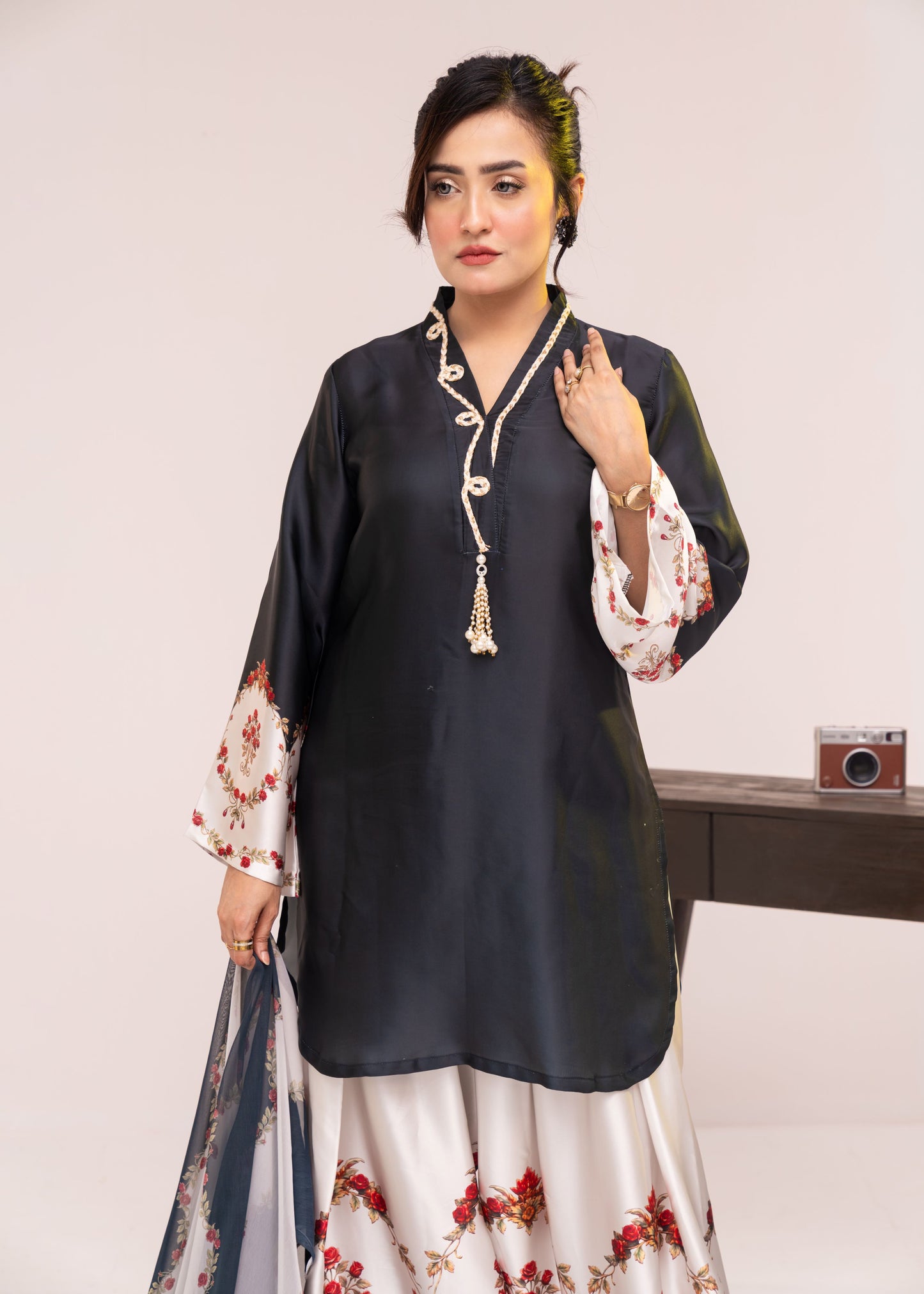 Midnight Floral Grace Three-Piece Set