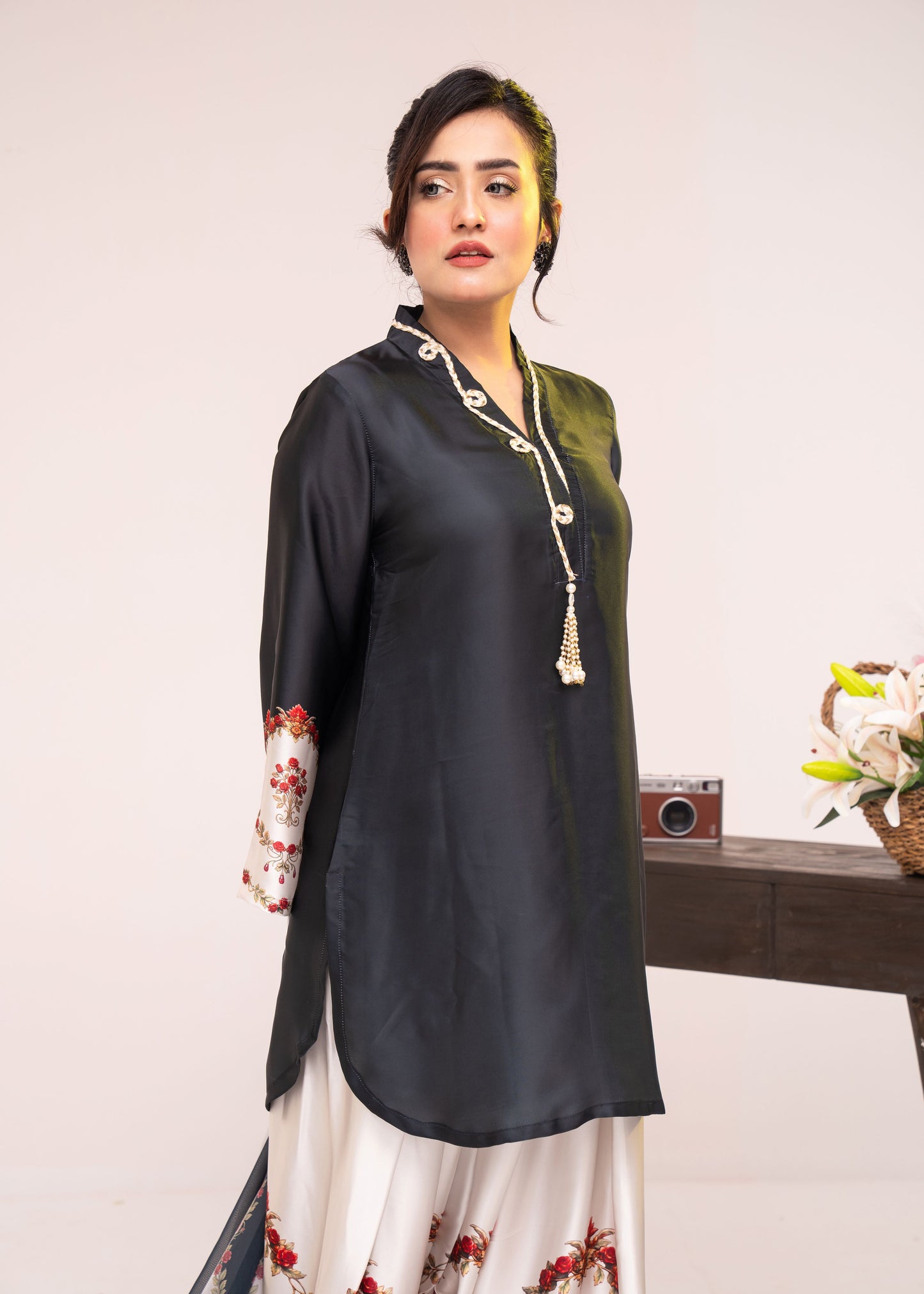 Midnight Floral Grace Three-Piece Set