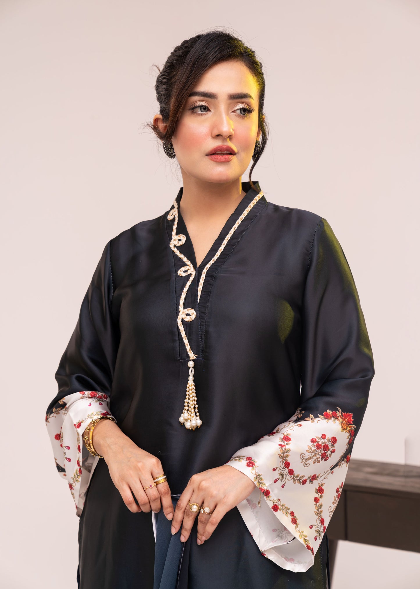 Midnight Floral Grace Three-Piece Set