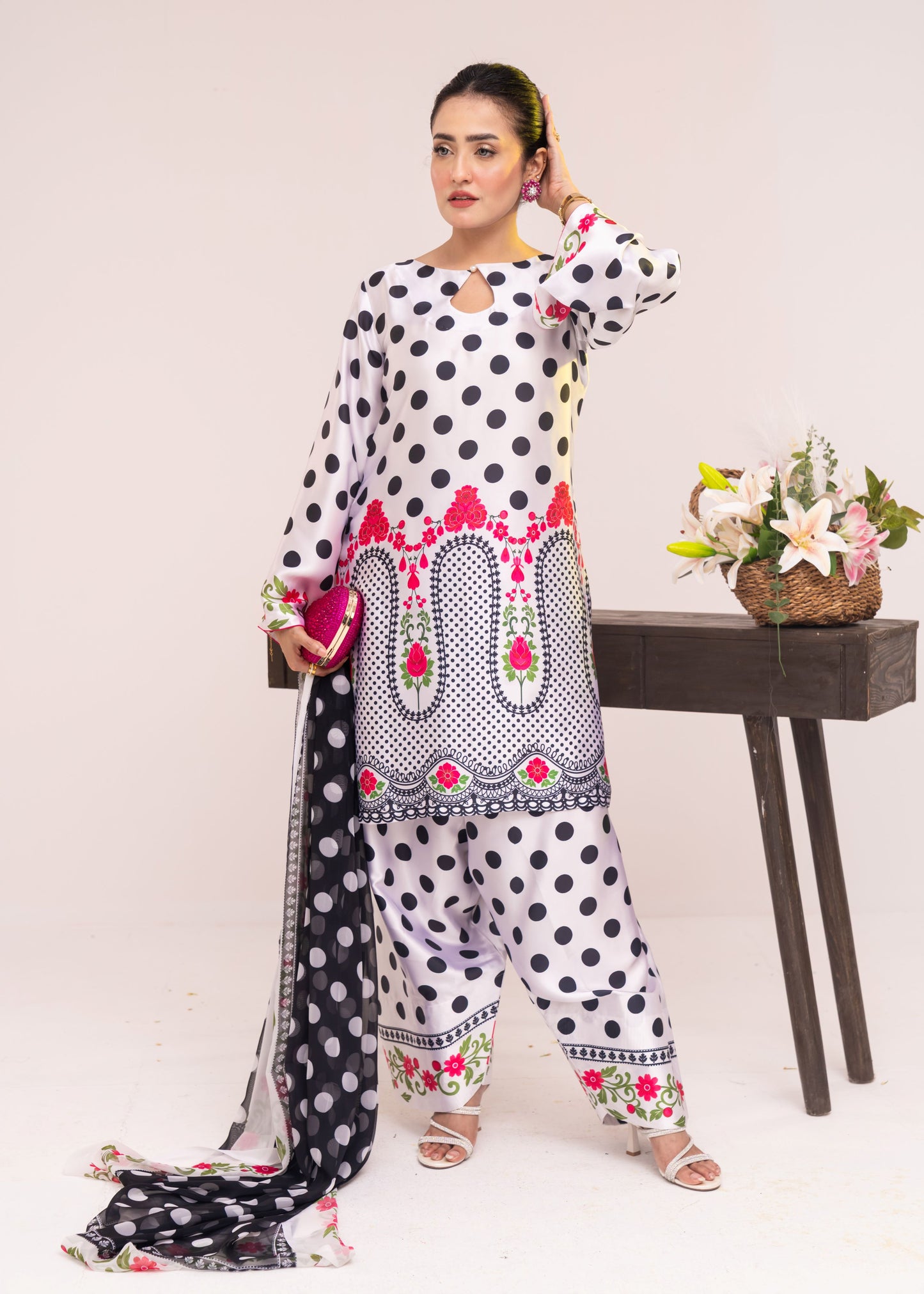 Polka Bloom Charm Three-Piece Set
