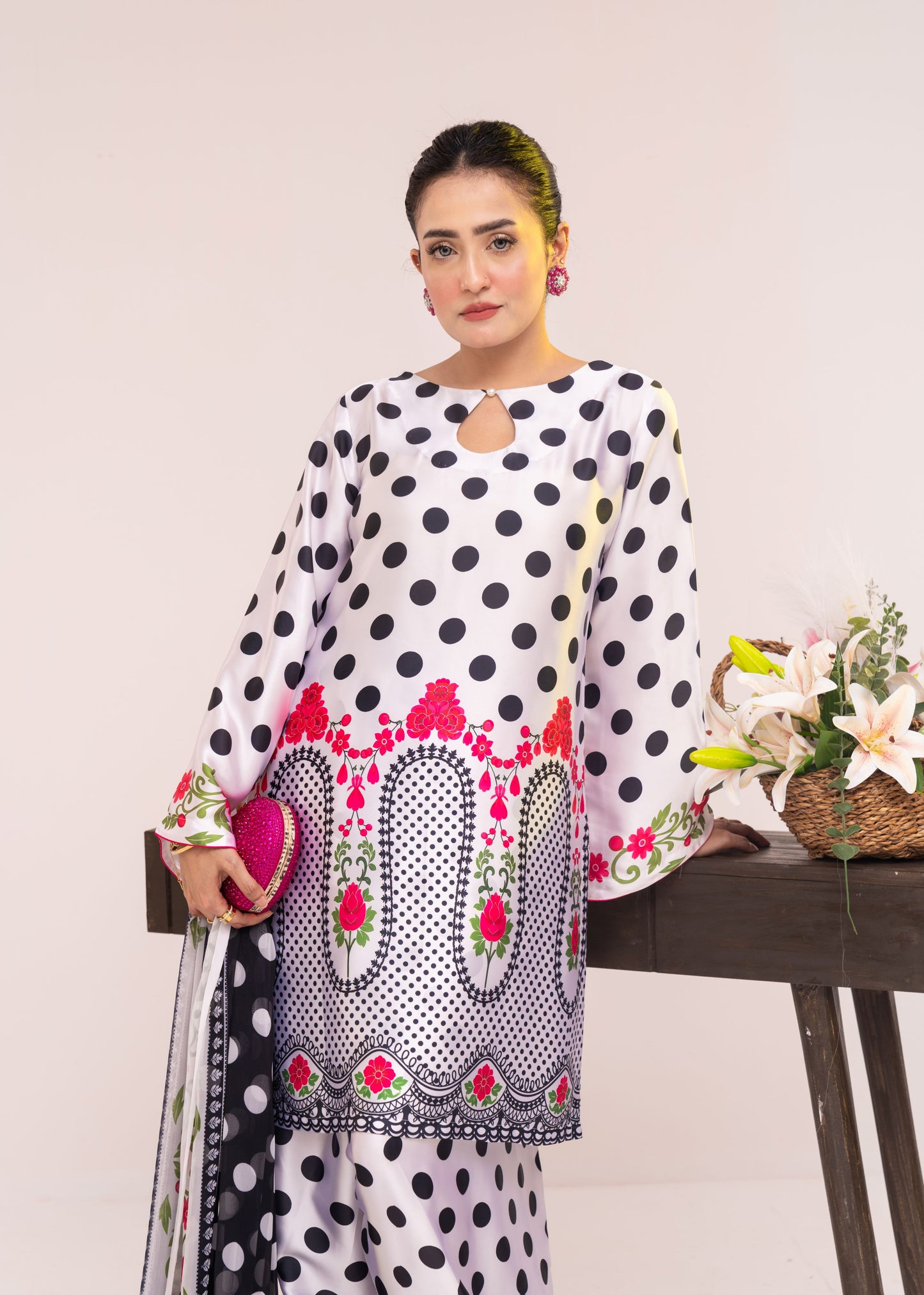 Polka Bloom Charm Three-Piece Set