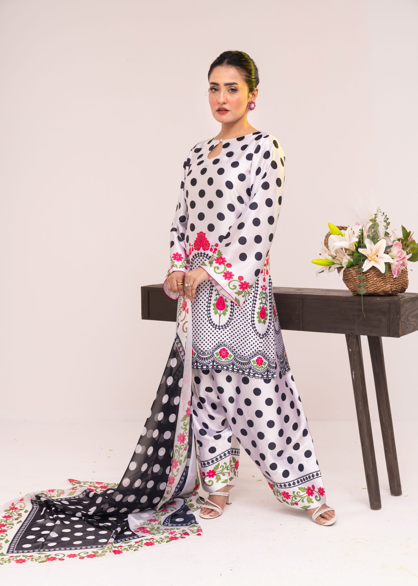 Polka Bloom Charm Three-Piece Set