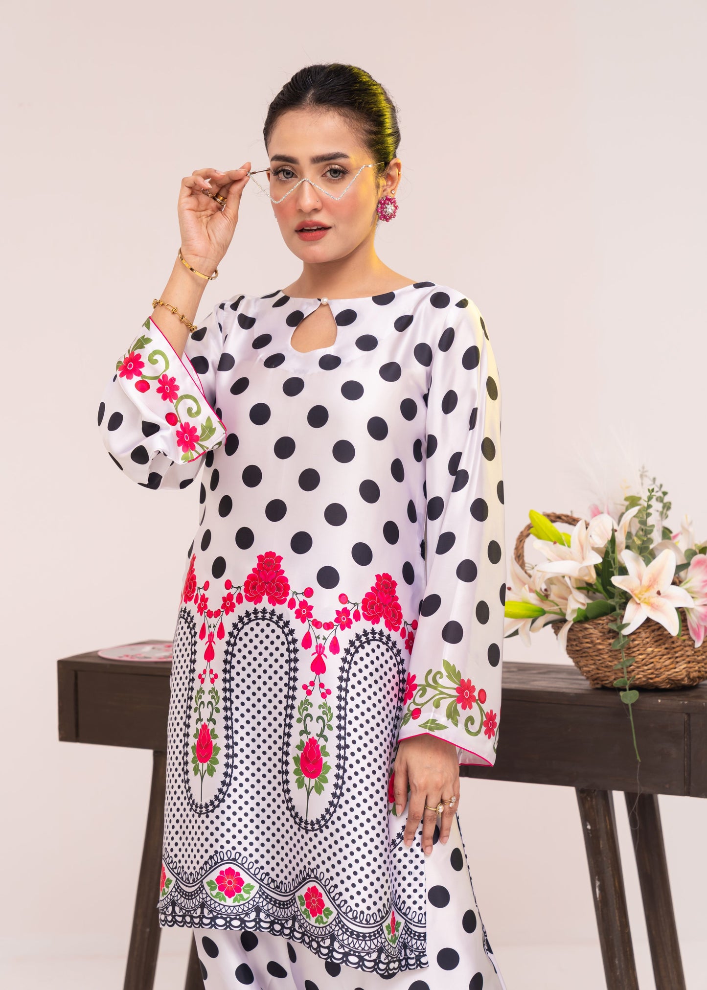 Polka Bloom Charm Three-Piece Set
