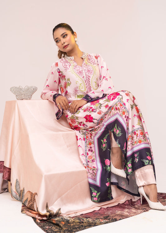 Blush Floral Long Kameez
