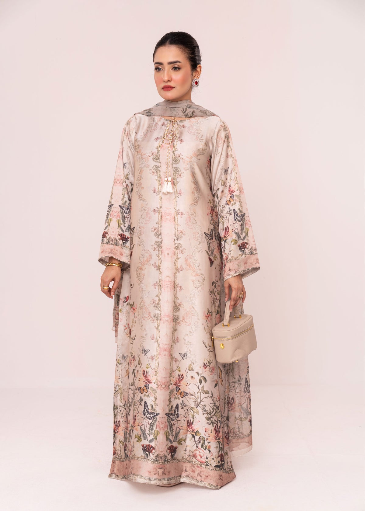 Ivory Bloom Grace Kameez With  Dupatta Set