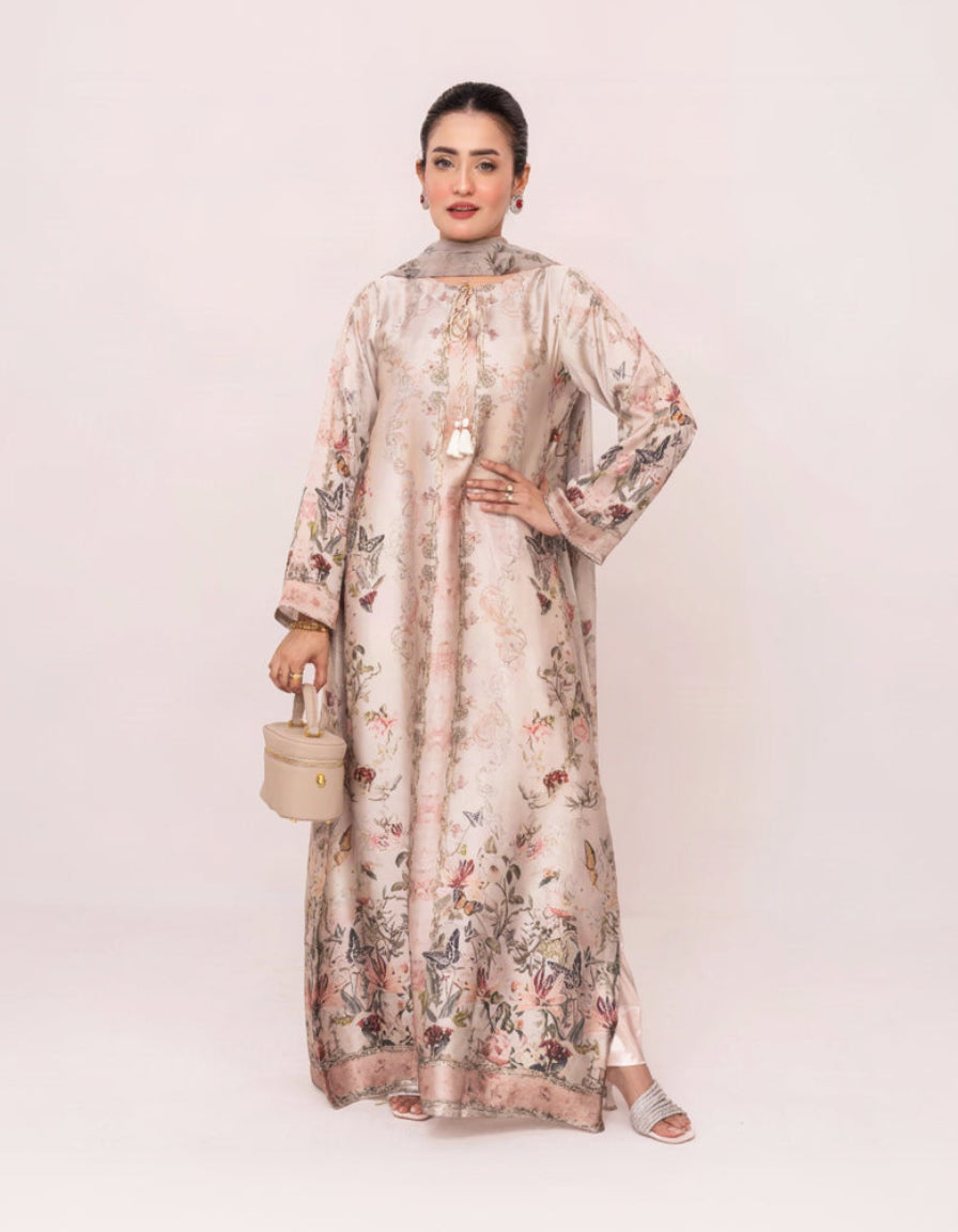 Ivory Bloom Grace Kameez With  Dupatta Set