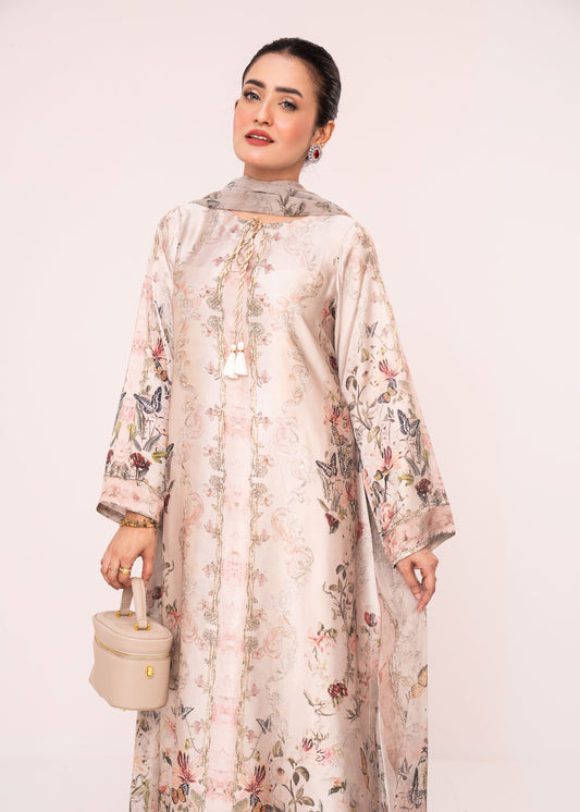 Ivory Bloom Grace Kameez With  Dupatta Set