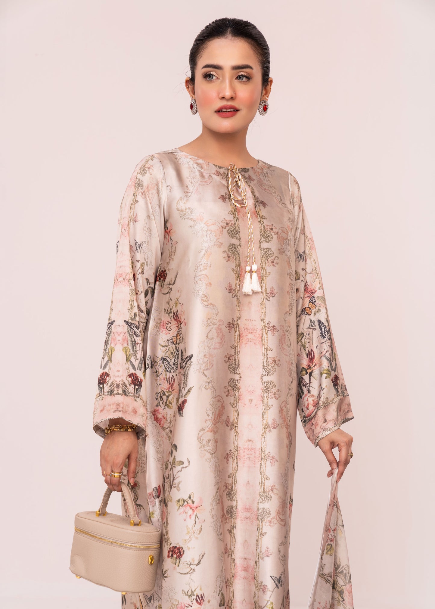 Ivory Bloom Grace Kameez With  Dupatta Set